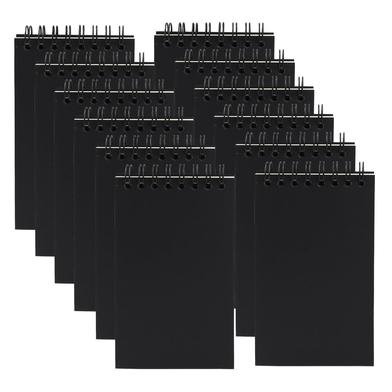 Aacehlh 12 Pack Pocket Notebooks, 3x5 Small Notepads, Mini Spiral Black 