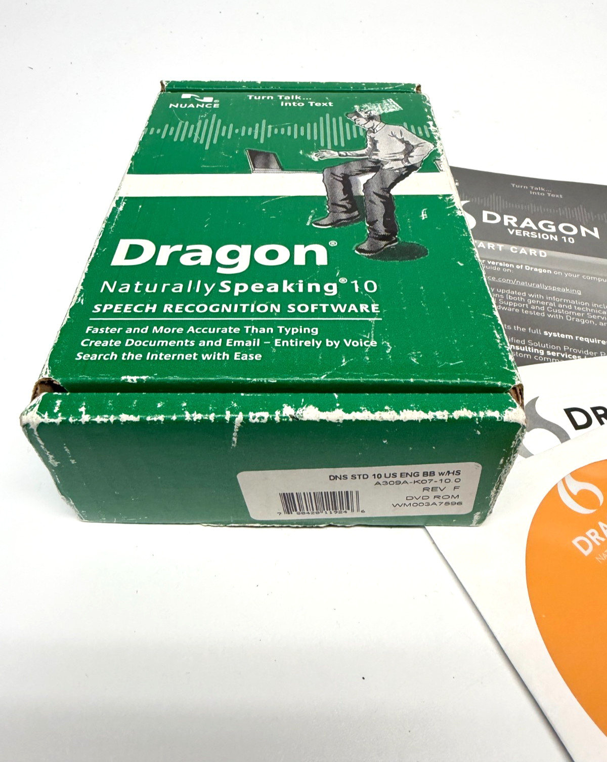 Vintage Nuance Dragon NaturallySpeaking 10 Standard PC Complete CIB New