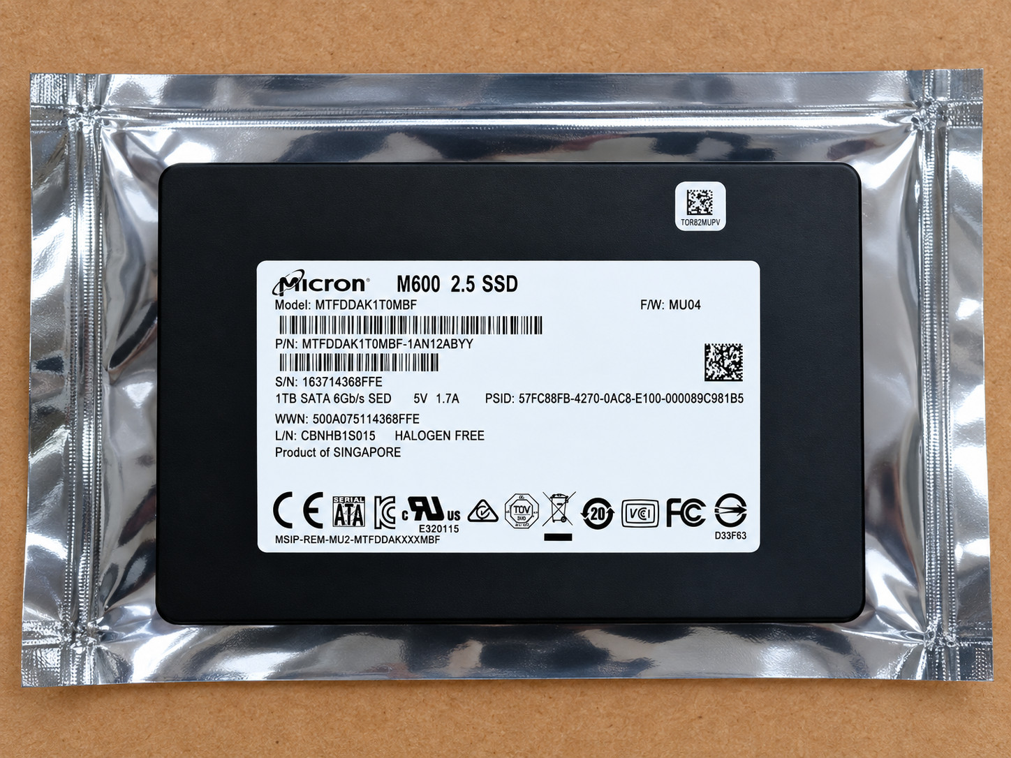 Micron M600 1TB MTFDDAK1T0MBF-1AN12ABYY 2.5” SSD SATA III Tested Wiped Working