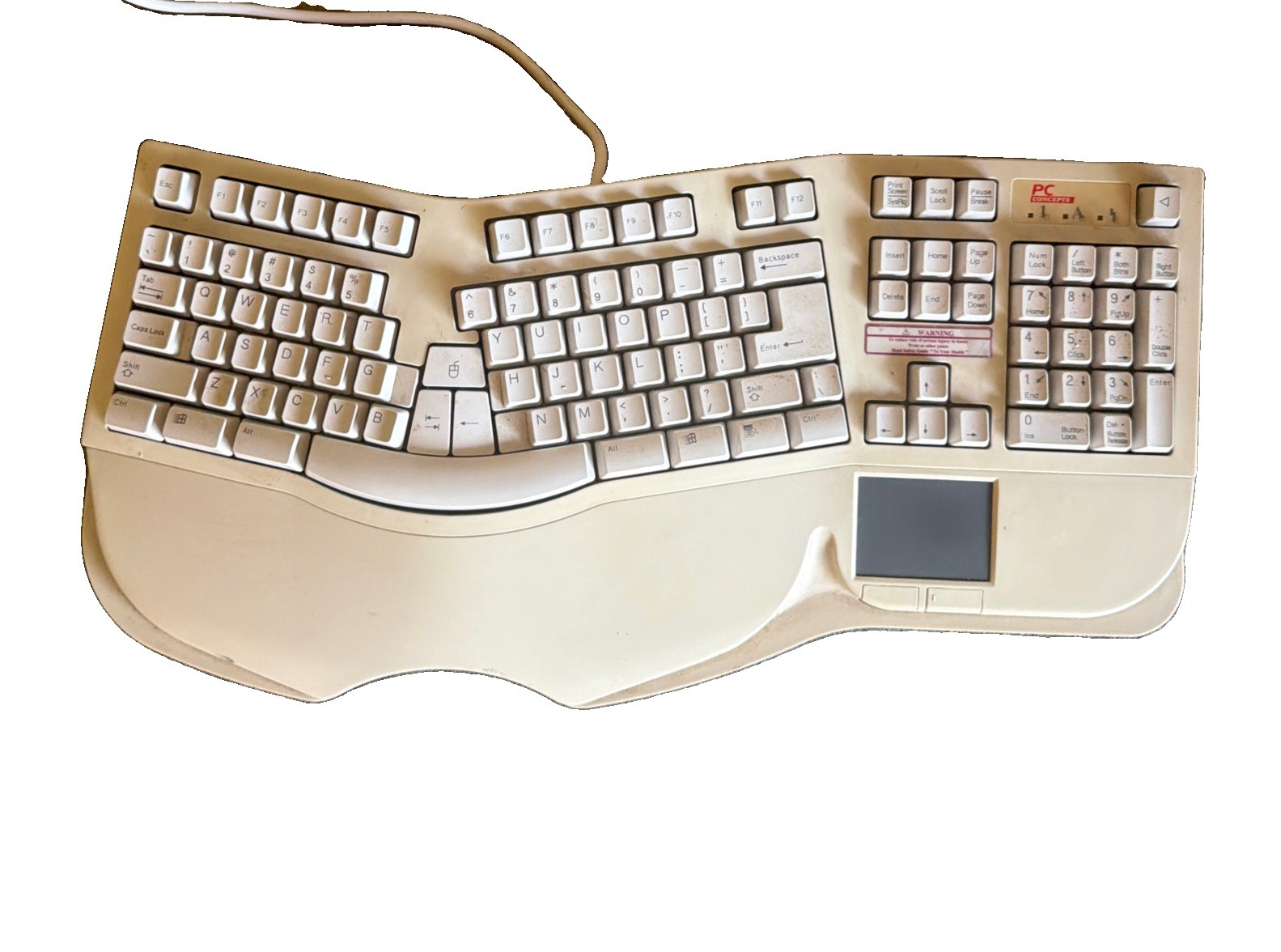 Vintage PC Concepts SK-6000 Keyboard w/ Integrated Trackpad & mi Mouse PS/2