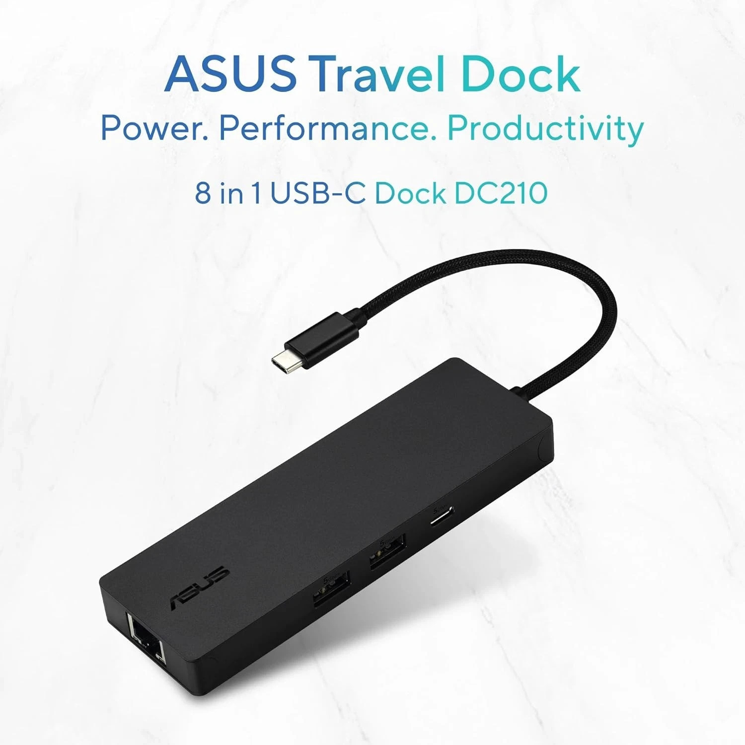 ASUS DC210 8 in 1 USB-C Dock HDMI 4K 60Hz 100W PD Ethernet SD Reader