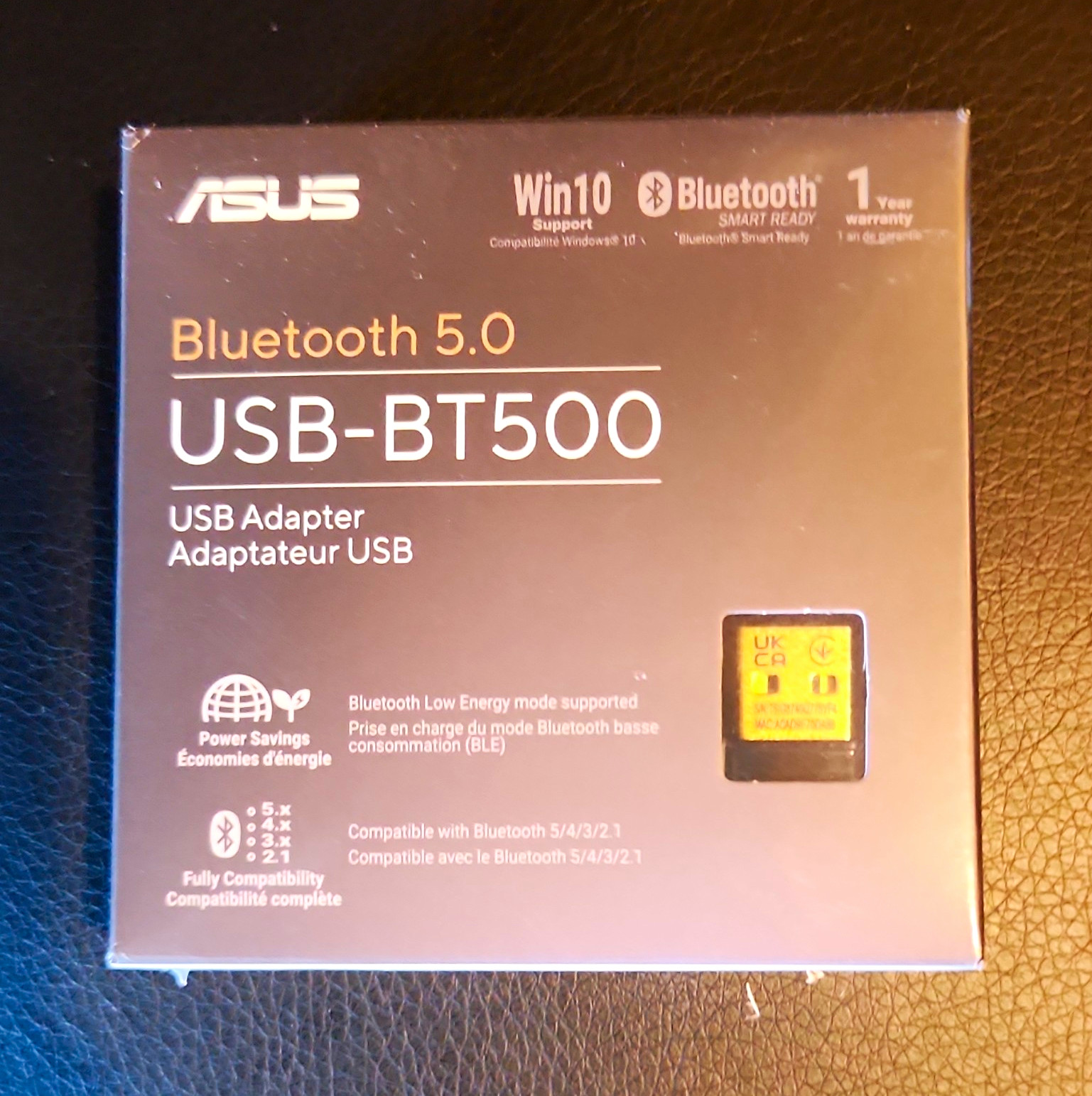 ASUS USB-BT500 V2 Bluetooth 5.0 USB 2.0 Adapter w/ BLE for PC, Black