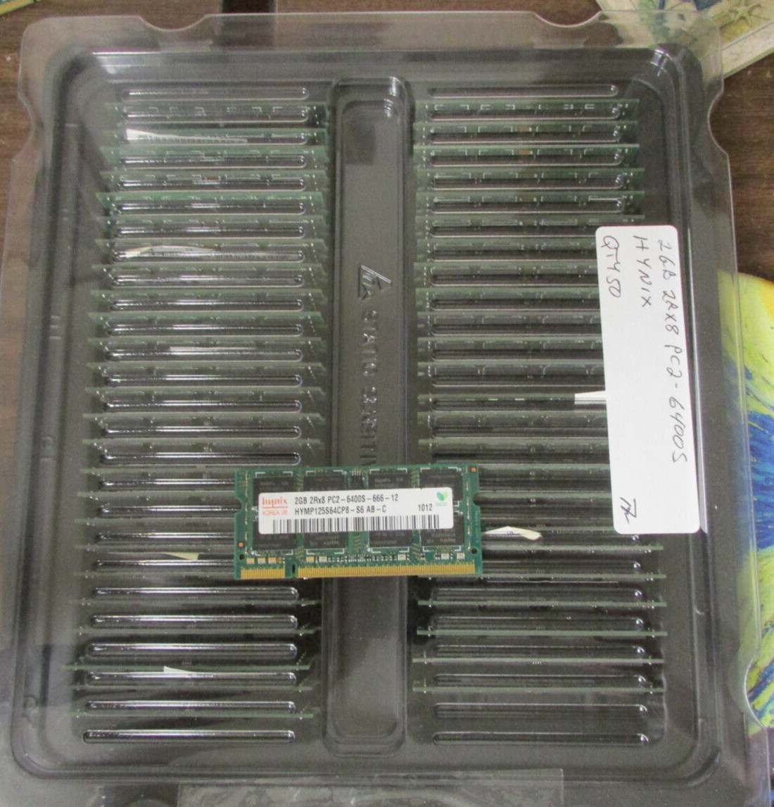 Lot Of 50 HYNIX 100GB (2GB 2Rx8) RAM SO-DIMM DDR2 PC2-6400S HYMP125S64CP8-S6