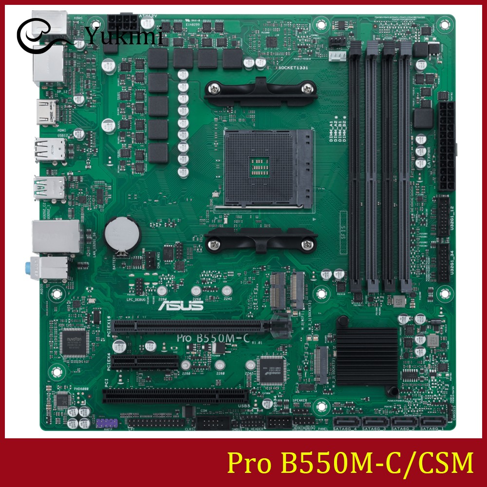 FOR ASUS Pro B550M-C/CSM DDR4*4 128GB AMD HDMI AM4 mATX Ｍotherboard Test OK