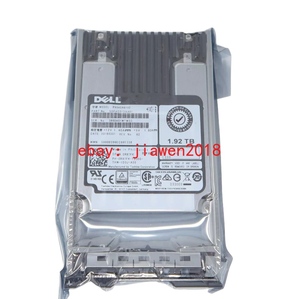DELL R87FK PX04SRB192 Dell 1.92TB SSD RI SAS 12GBPS 512N 2.5-inch