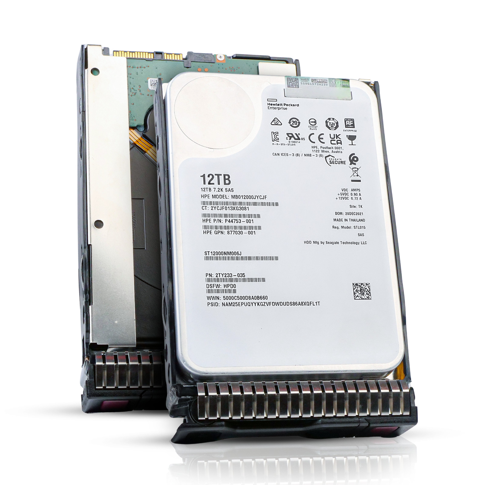HP Generation 8 12TB P44753-001 MB012000JYCJF 7.2K RPM SAS 12Gb/s 512e 3.5" HDD