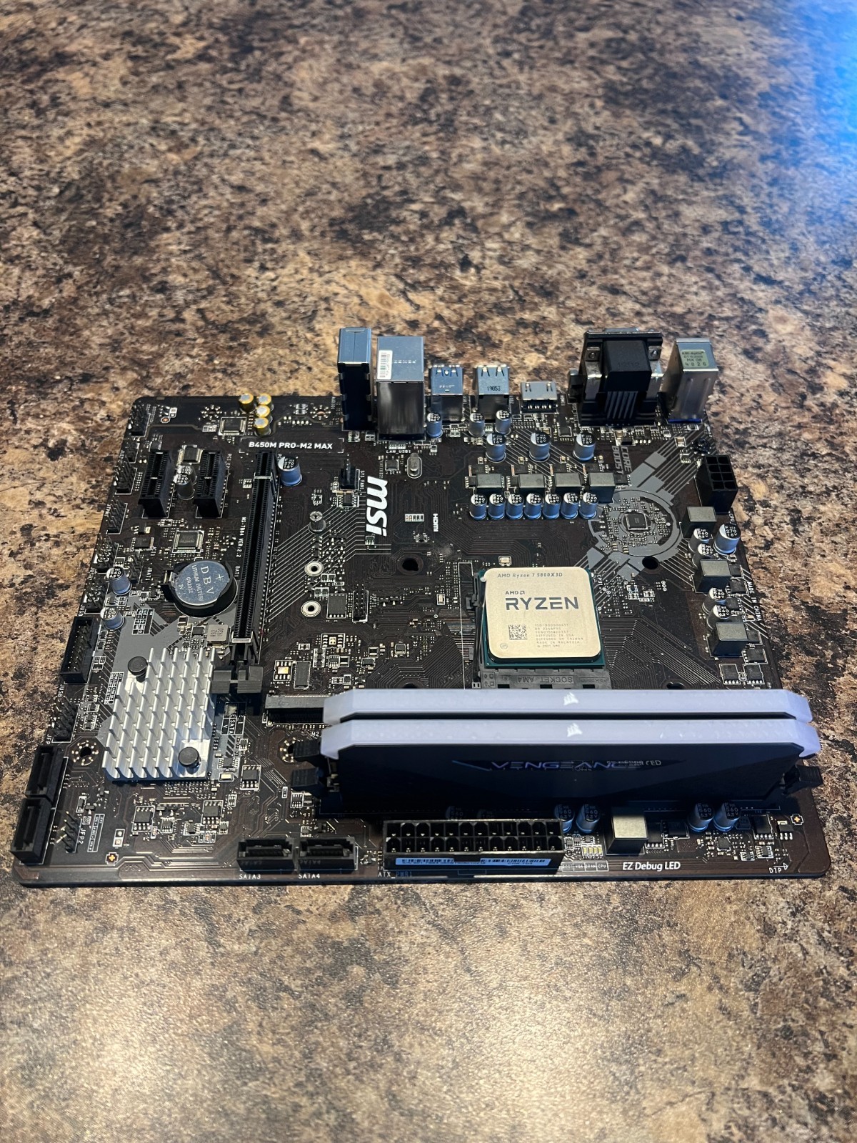 AMD Ryzen 7 5800X3D +MSI B450M PRO-M2 MAX + 32GB Corsair DDR4 3600MHz RAM Bundle