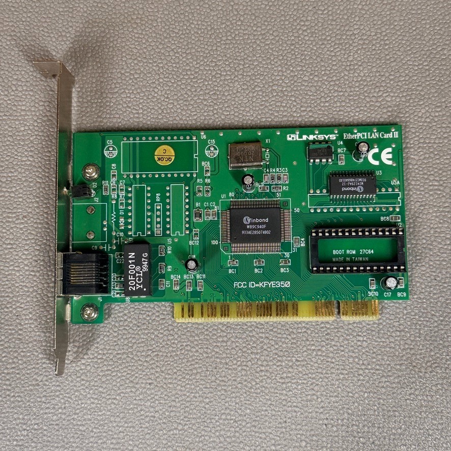 Linksys EtherFast LAN Card II LNEPCI2 10Mbps PCI Ethernet Network Card Vintage