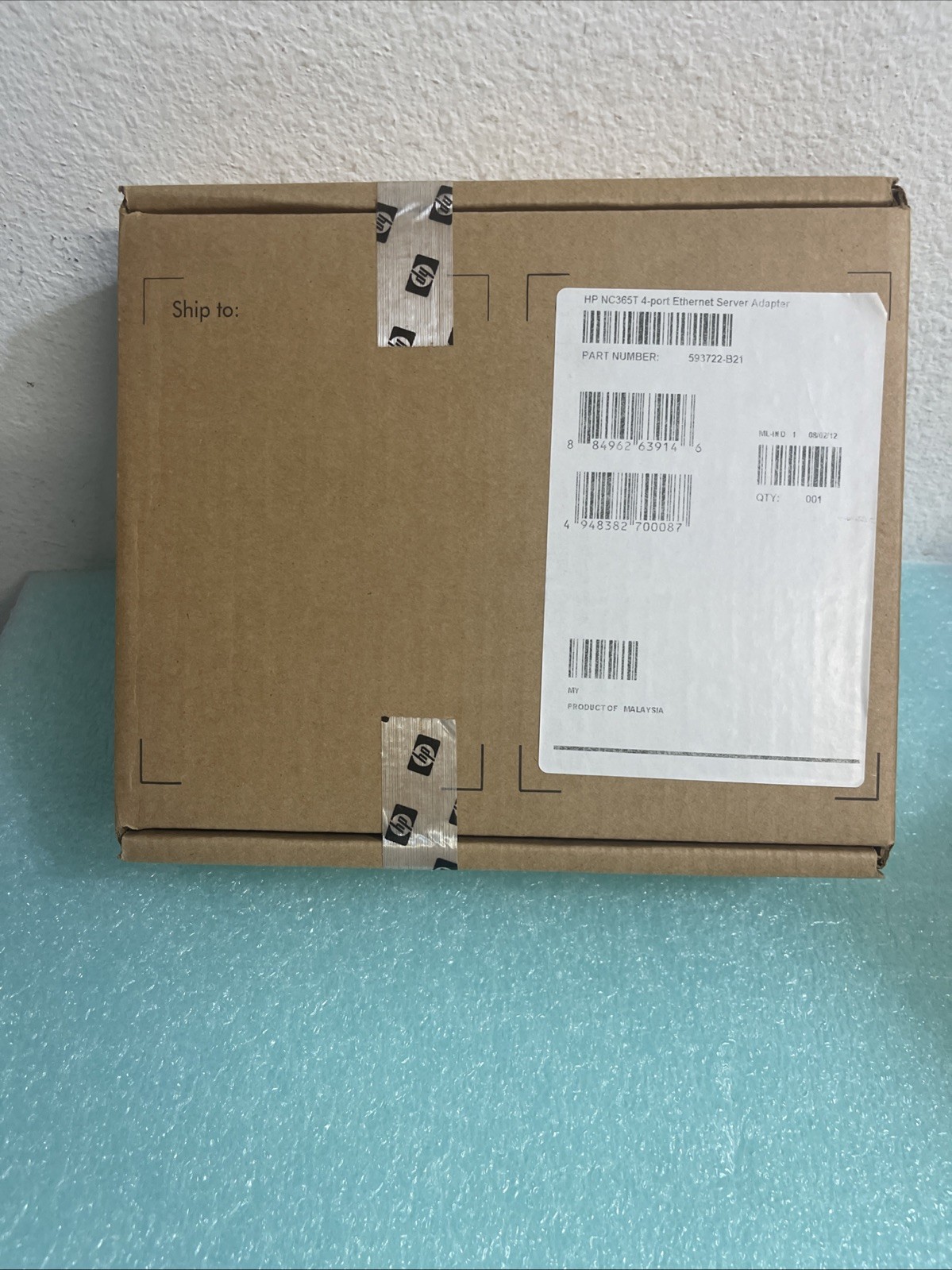 HP 593722-B21 NC365T 4-PORT ETHERNET ADAPTER 593743-001 593720-001 BOTH BRACKETS