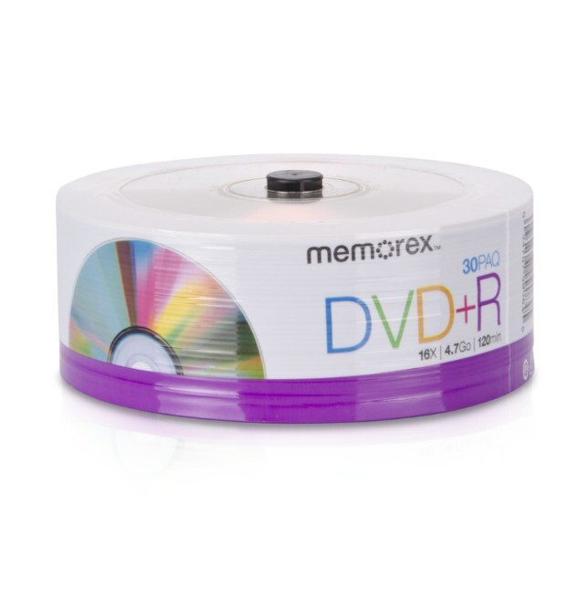 MEMOREX 32020030154 DVD+R 16X ECO SPINDLE BASE, 30 PACK 30 PACK DVD+R SPINDLE