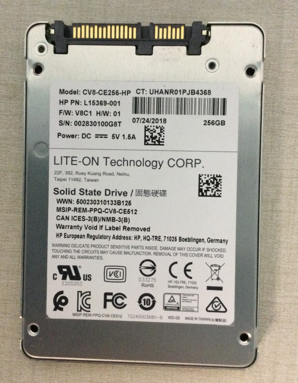 LITE-ON L15369-001 CV8-CE256-HP FW V8C1 256GB SATA III 2.5" SSD