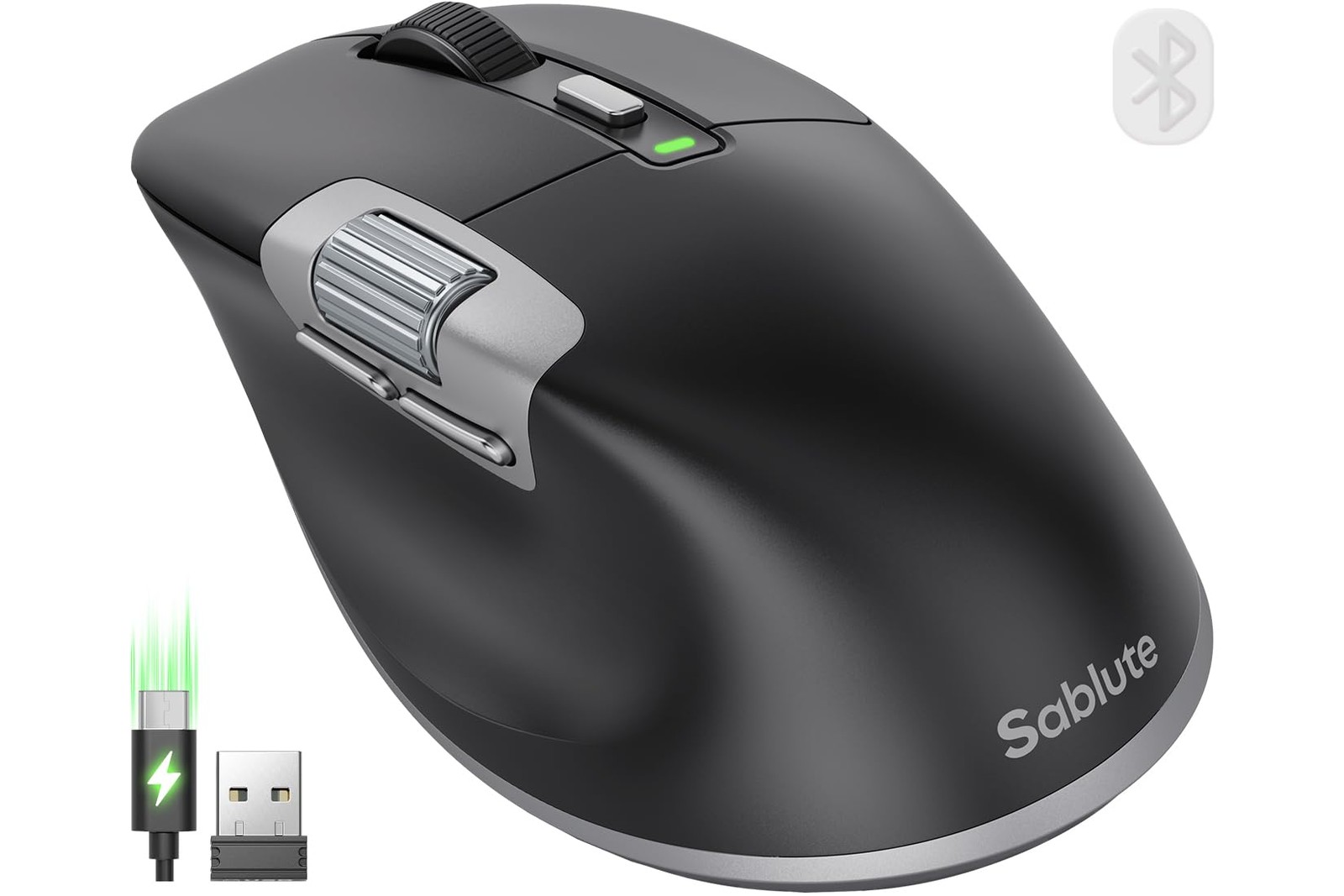 SABLUTE Ergonomic Wireless Mouse for Laptop with Ultra-Fast Scrolling, Side Scro
