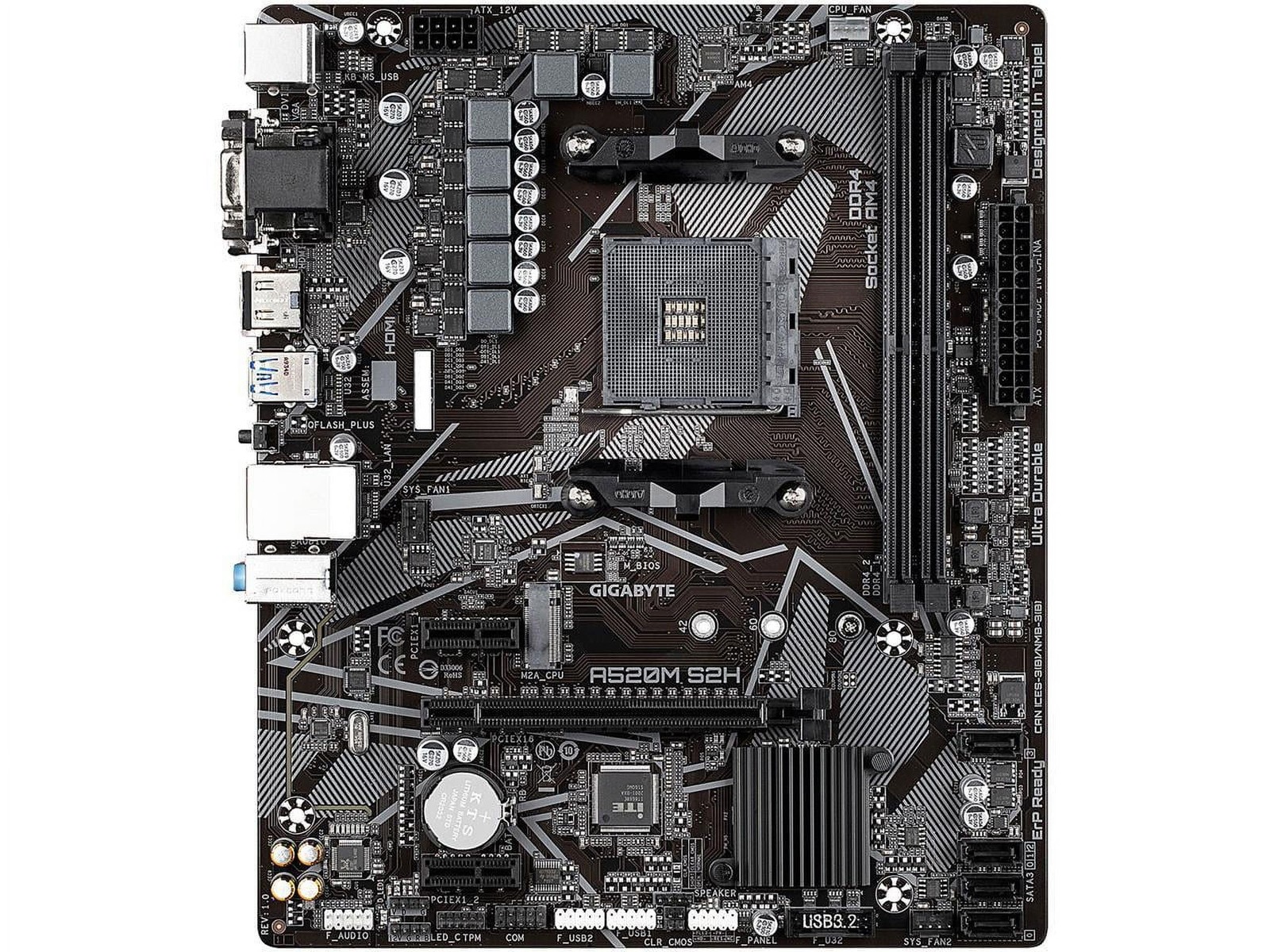 A520M S2H (AMD Ryzen AM4/MicroATX/4+3 Phases Digital PWM/Gigabyte Gaming GbE LAN