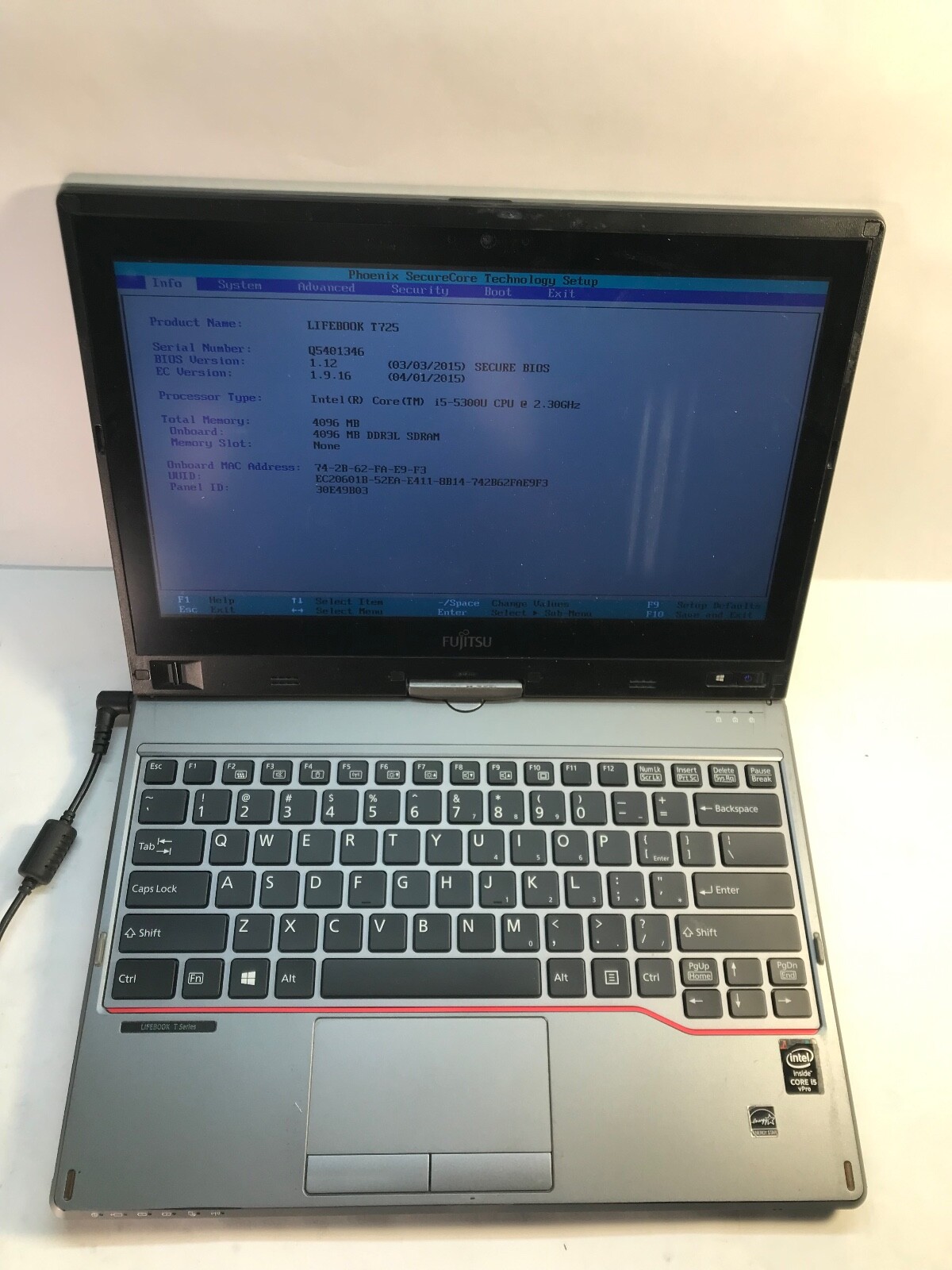 LOT OF 2-Fujitsu LifeBook T725 12.5" Intel Core i5-5300U-MISSING PARTS - MZ