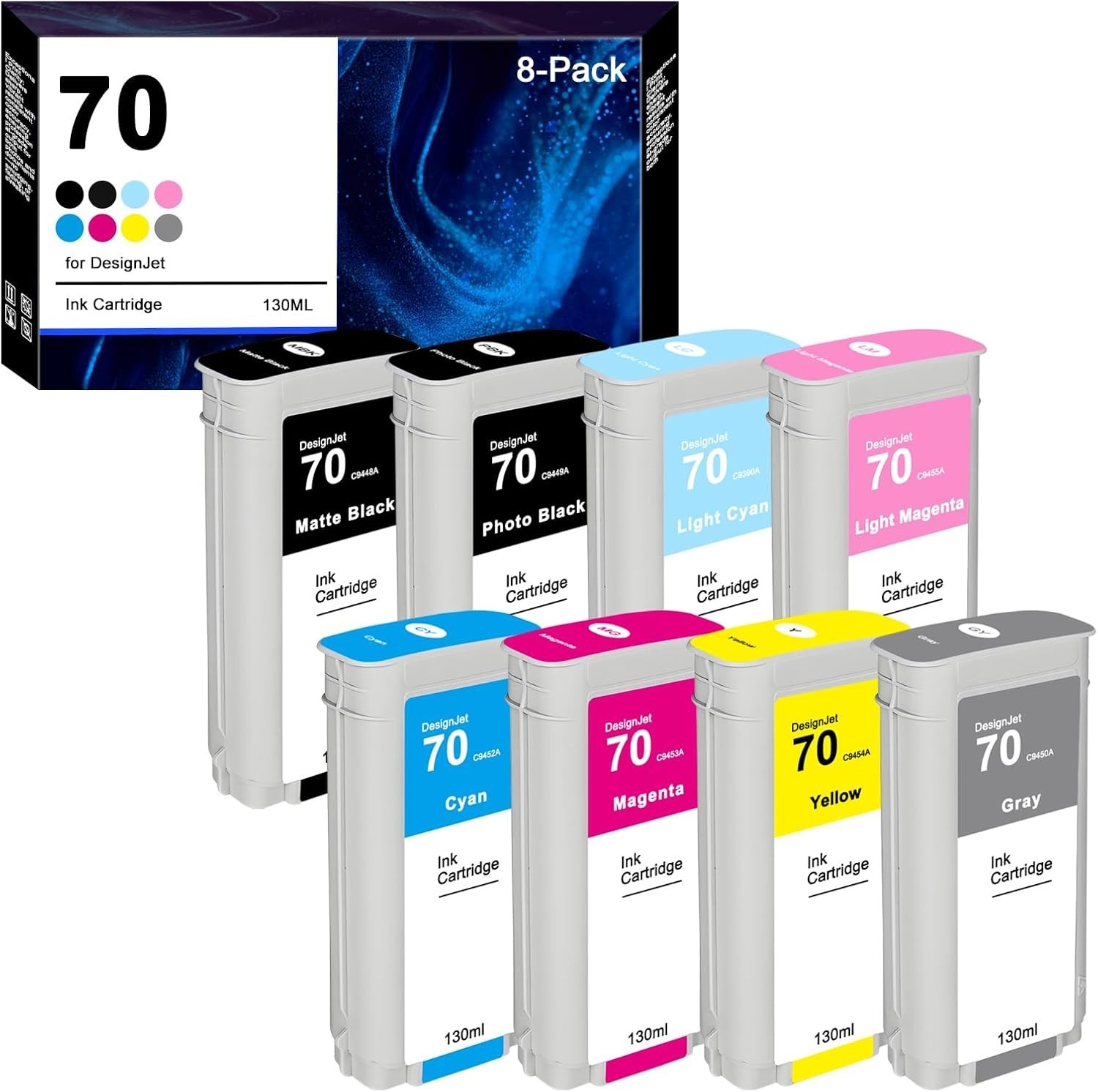 70 Ink Cartridge C9448A C9449A C9450A C9452A C9453A C9454A C9455A C9390A Т09-17