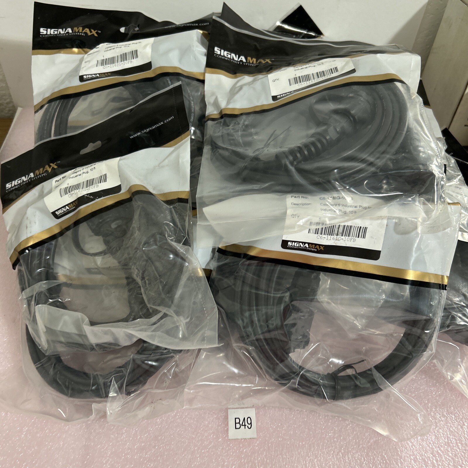 (22) SIGNAMAX CAT 6 INDUSTRIAL PLUG TO INDUSTRIAL PLUG 10ft. P\N C6-116IG-10FB.
