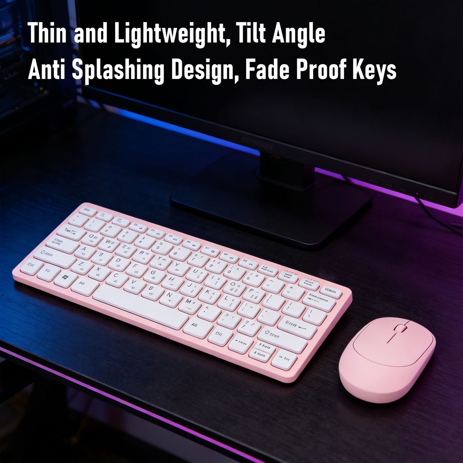Korean Wireless Keyboard And Mouse 78 Keys 2.4GHz Keyboard For PC Laptop Th GACD