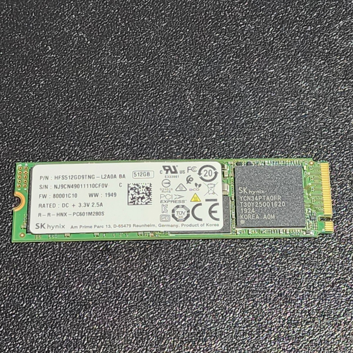 SK HYNIX HFS512GD9TNG-L2A0A 512GB NVMe SSD Formatted PC Parts M.2 2280 Tested 48