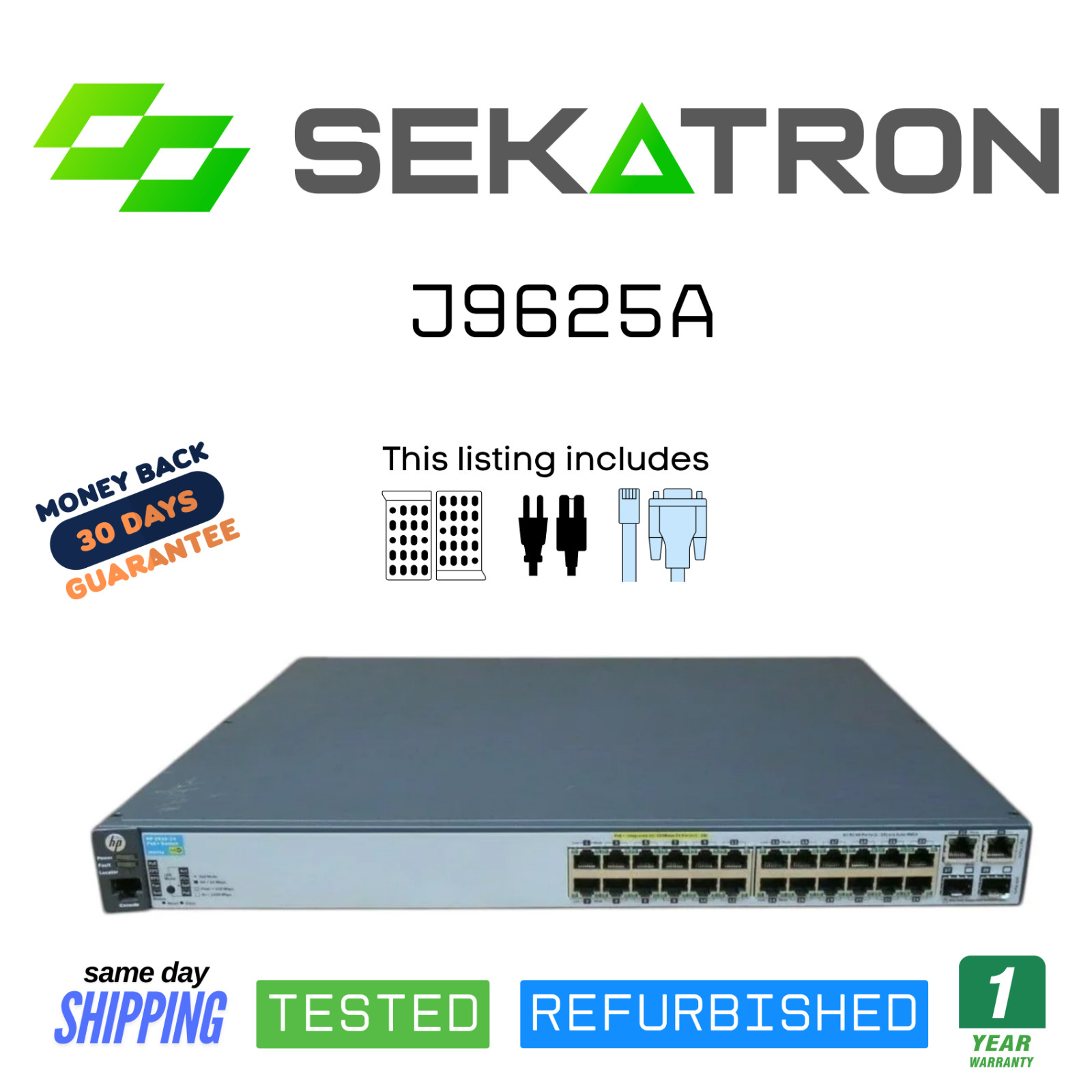 ♻️ HP ProCurve J9625A 2620-24-PoE+ 24-Port Switch with SFP – USED ⚡Fast Shipping