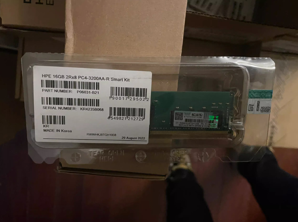 P06031-B21 P11443-091 HPE 16GB 2Rx8 DDR4 PC4-3200AA ECC Server RAM Memory