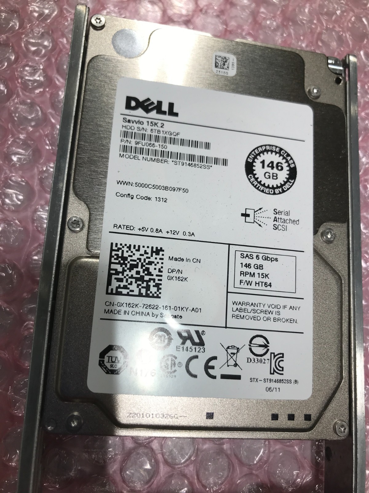 (LOT OF 4) Dell 146GB 15K SAS 2.5in HDD 0X162K ST9146852SS