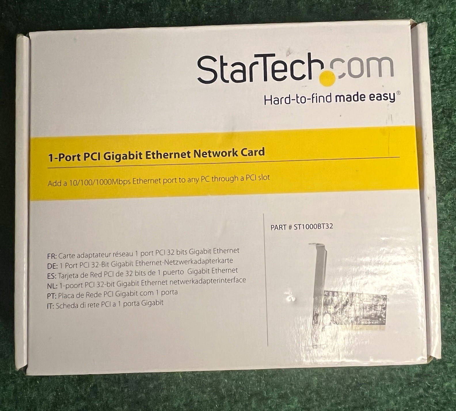 StarTech ST1000BT32 1-Port PCI Gigabit Ethernet Network Adapter Card Open Box