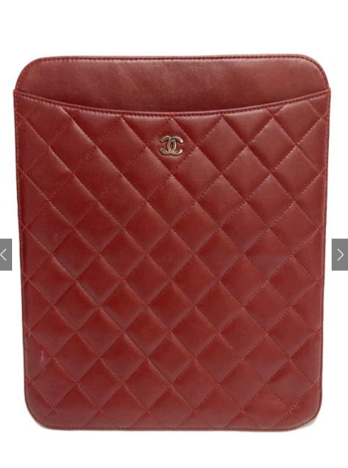 CHANEL Matelasse iPad Case Bordeaux Quilted Tablet Sleeve Authentic