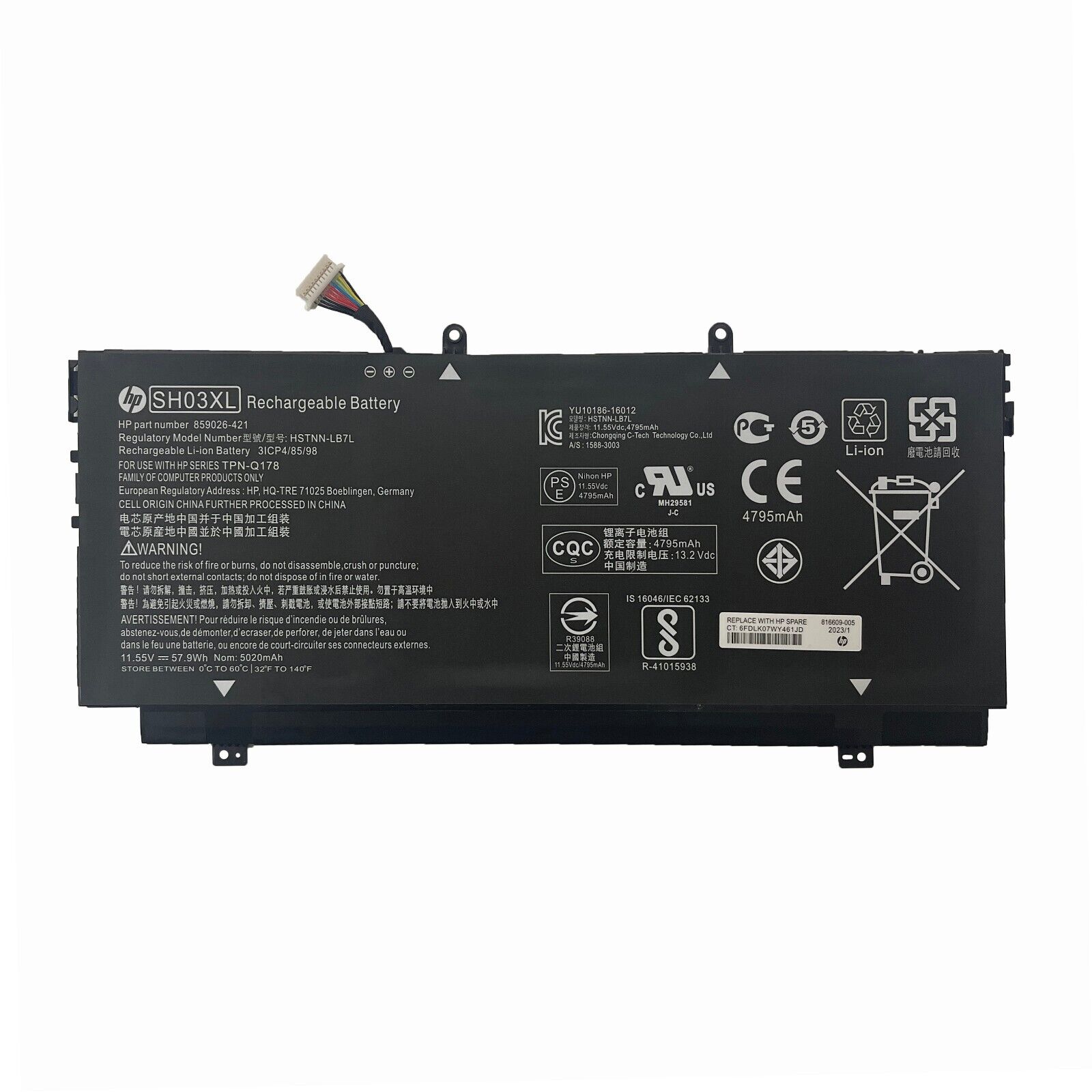 NEW Genuine SH03XL Battery for HP Spectre x360 13-w000 ENVY 13-AB044 HSTNN-LB7L