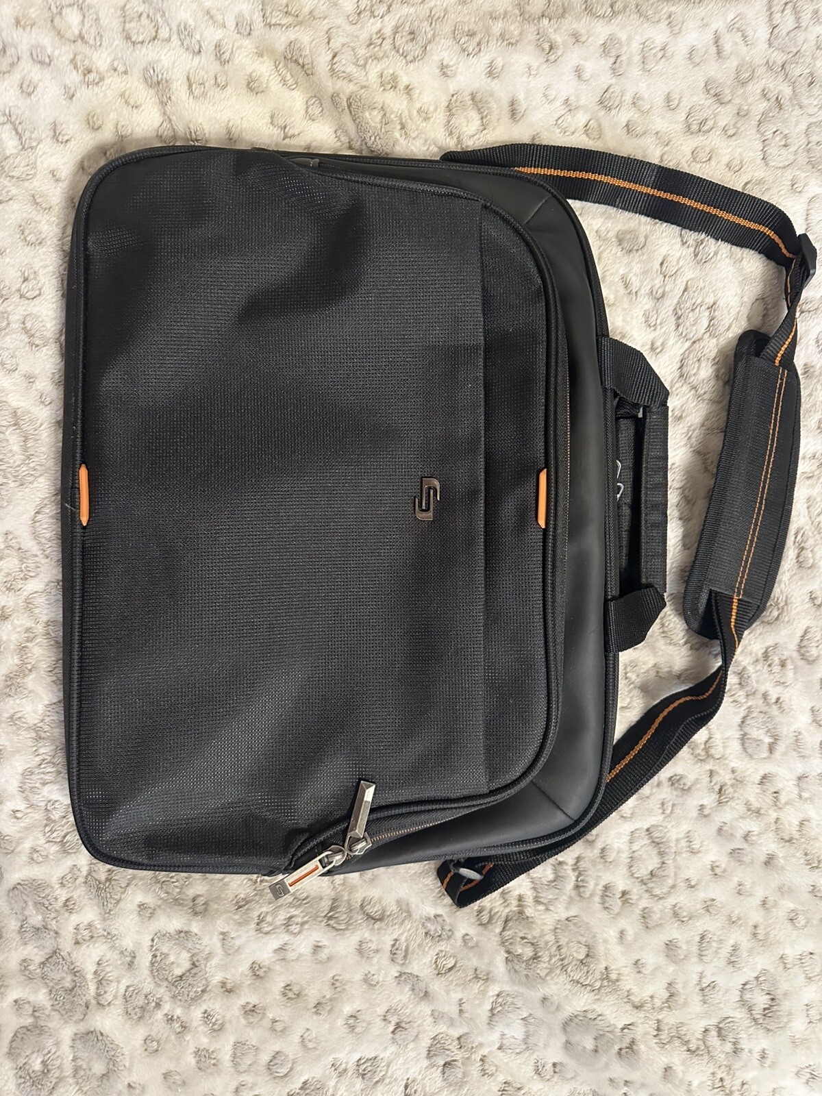 Solo Ace Slim Brief/Laptop Case - New York -Black/Orange - T3