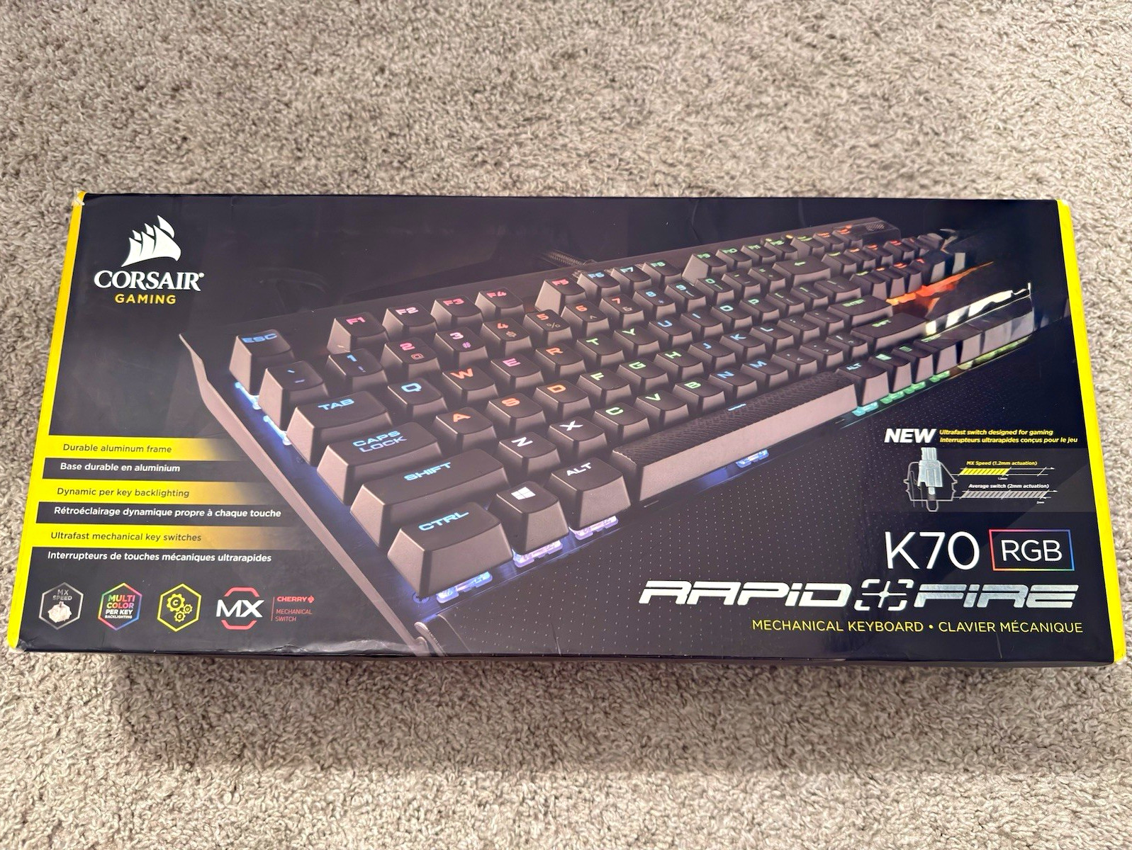 Corsair K70 RGB RAPIDFIRE Mechanical Wired Keyboard MX Cherry*