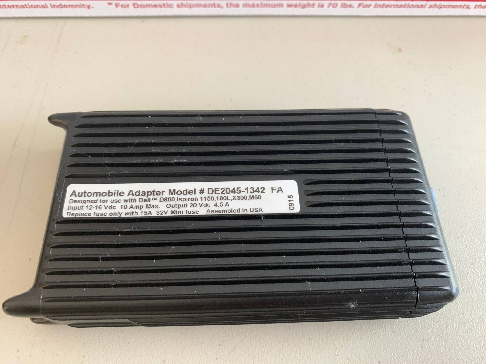 Lind Electronics Automobile Adapter, Model #DE2045-1342 FE