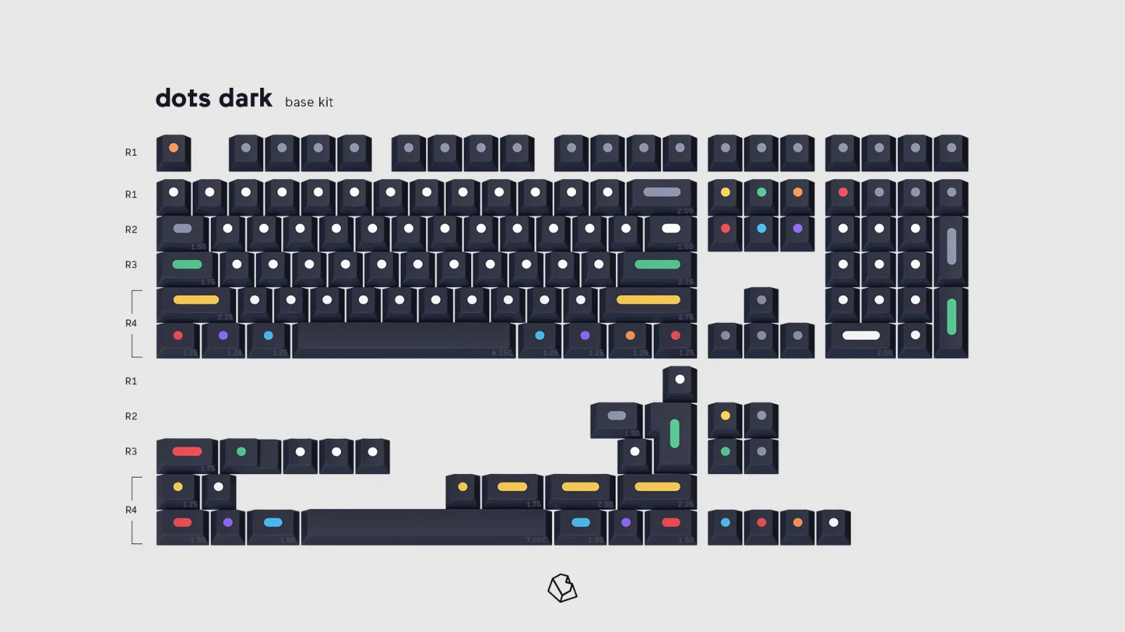 GMK Dots R2 Key Caps - Dark Base
