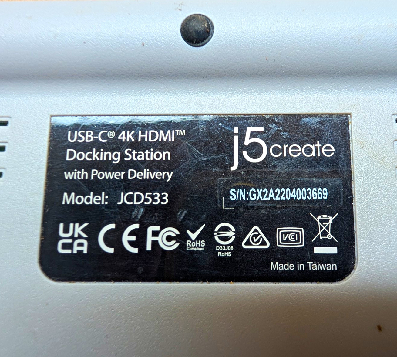 j5create JCD533 USB-C Docking Station 4K HDMI USB 3.0 Ethernet SD/microSD