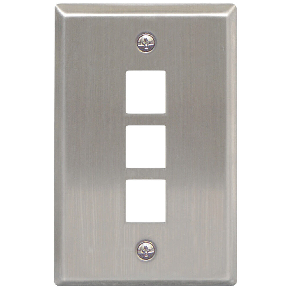 ICC Stainless Steel Face Plate - 1-Gang, 3-Port