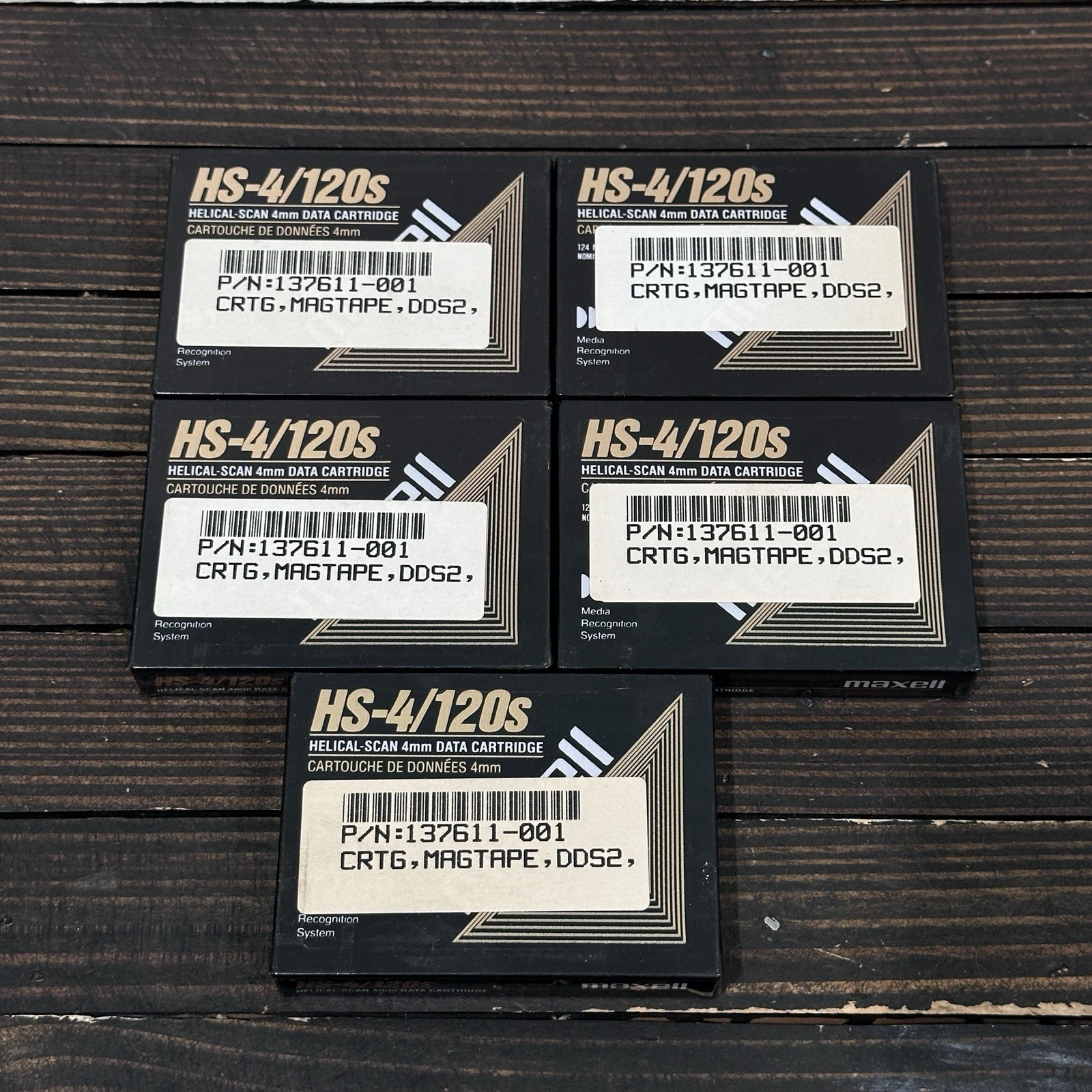 Maxell HS-4/120s Helical-Scan 4mm Data Cartridges - NEW SEALED - 6 PCS