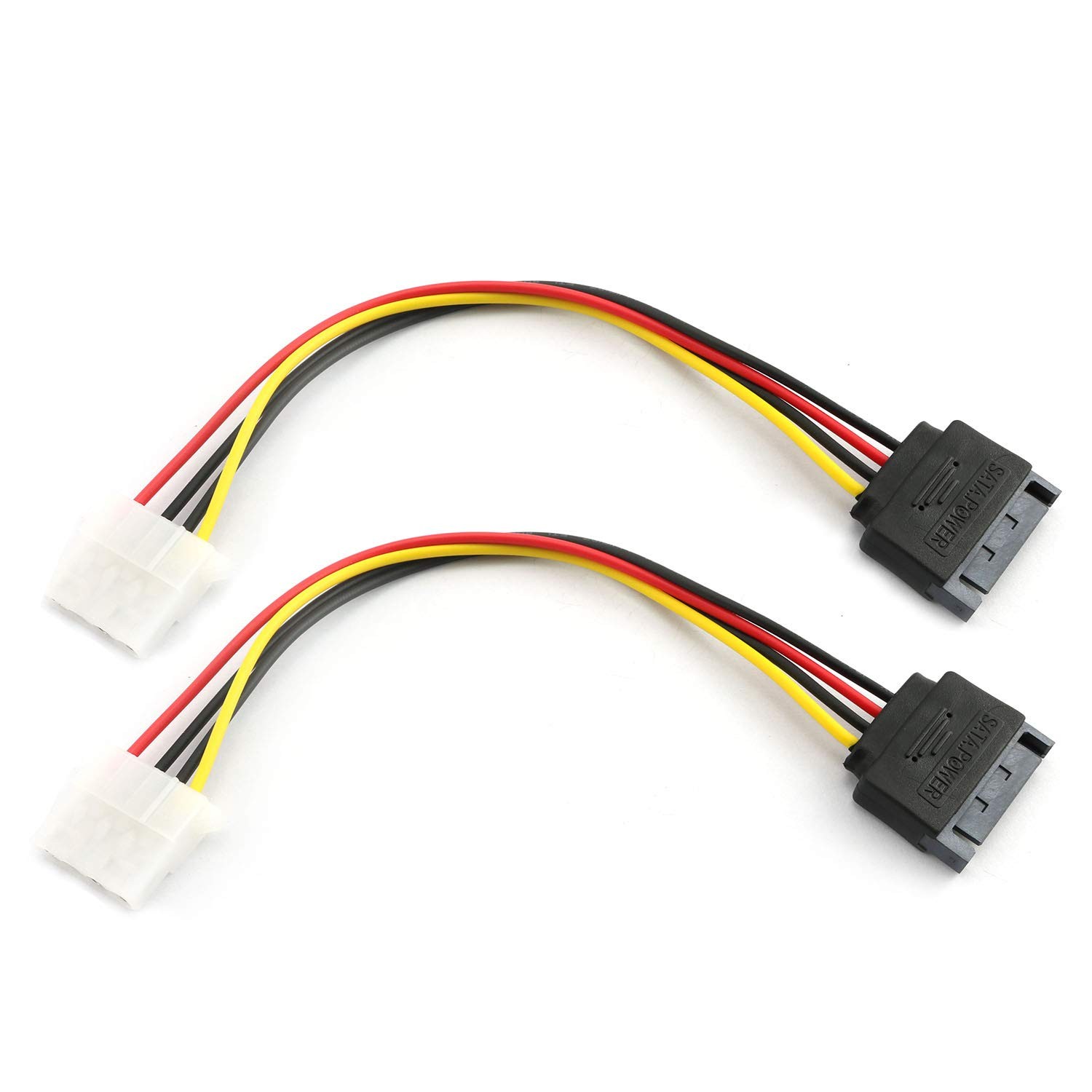 2 PCS SATA Male To IDE Molex 4Pin Female HDD Extension Power Adapter 15 Pin