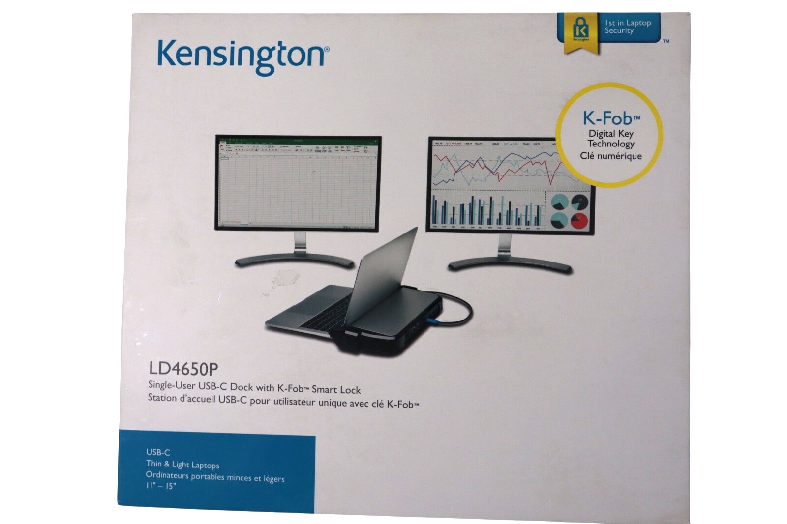 Kensington LD4650P USB-C Universal Dock with K-Fob Smart Lock Docking Station