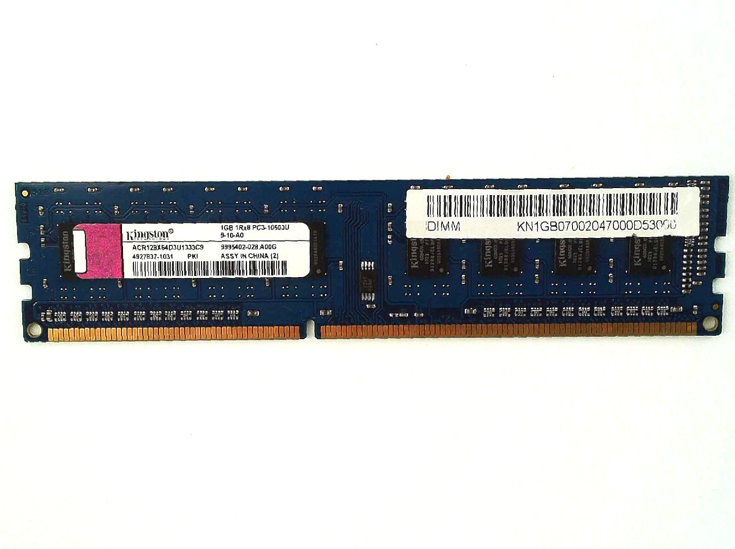 Kingston 🔧 1GB x2 DDR3-1333 (PC3-10600U) Desktop Memory Modules 🟥 ☆