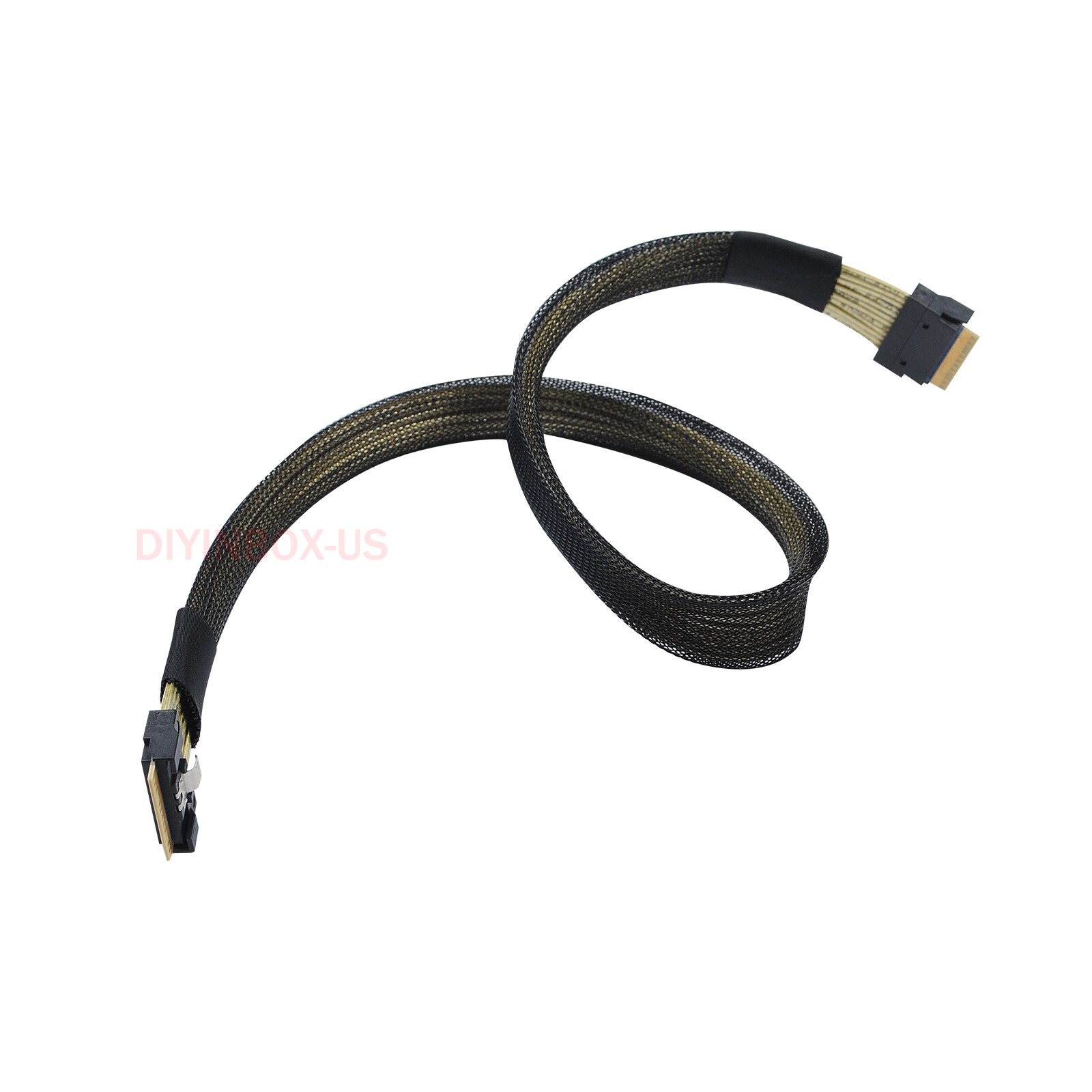 SAS 4.0 SFF-8654 8i 74pin Host to SFF-8654 Slim SAS  Target PCI-E Slim Line 0.5m