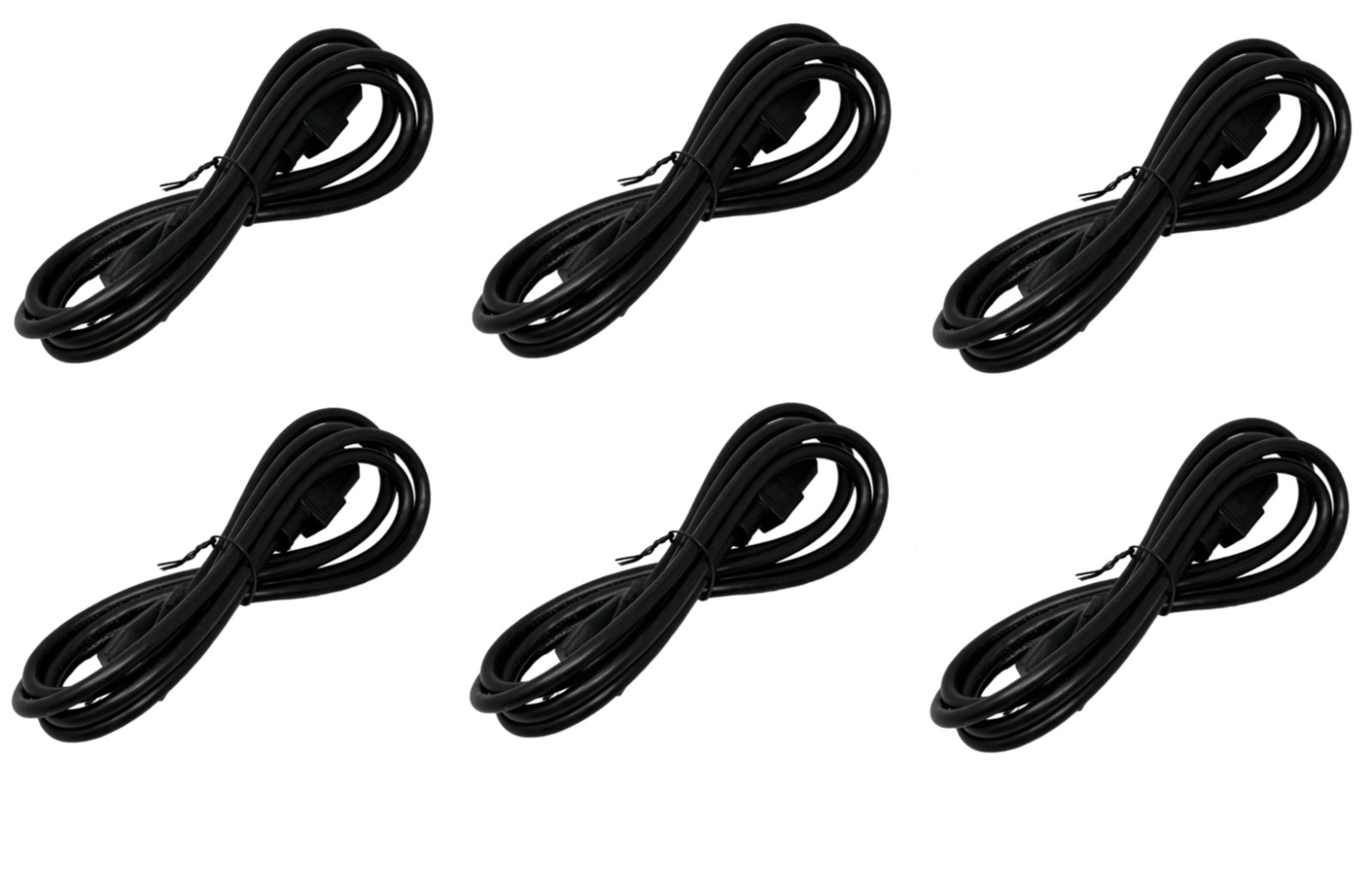 Lot of 6 Longwell 2G01111451 6ft Power Cord NEMA 5-15P to C13 3-Prong