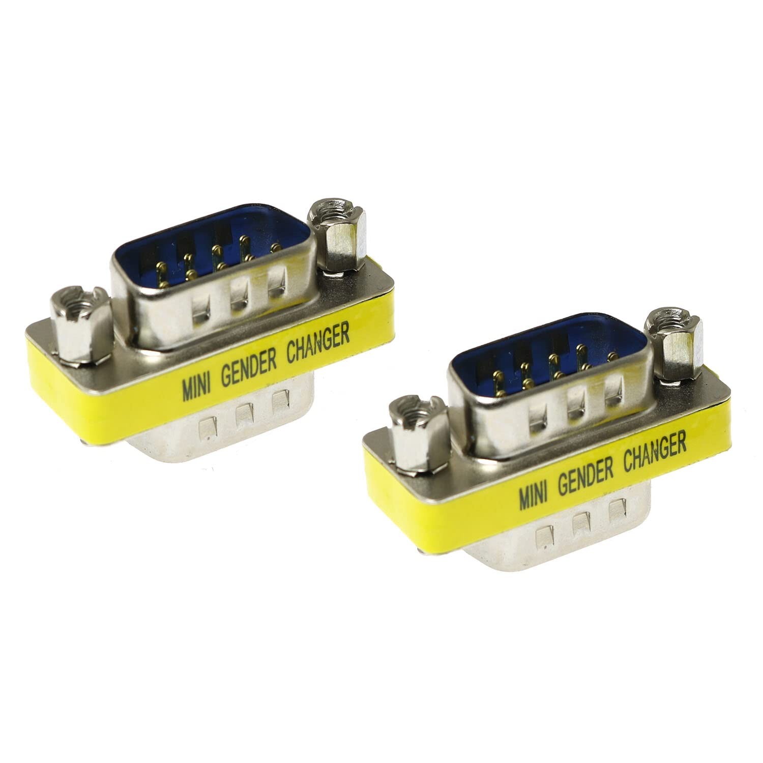 RLECS 2pcs DB9 9Pin RS232 Serial Cable Male to Male Mini Gender Changer Adapt...