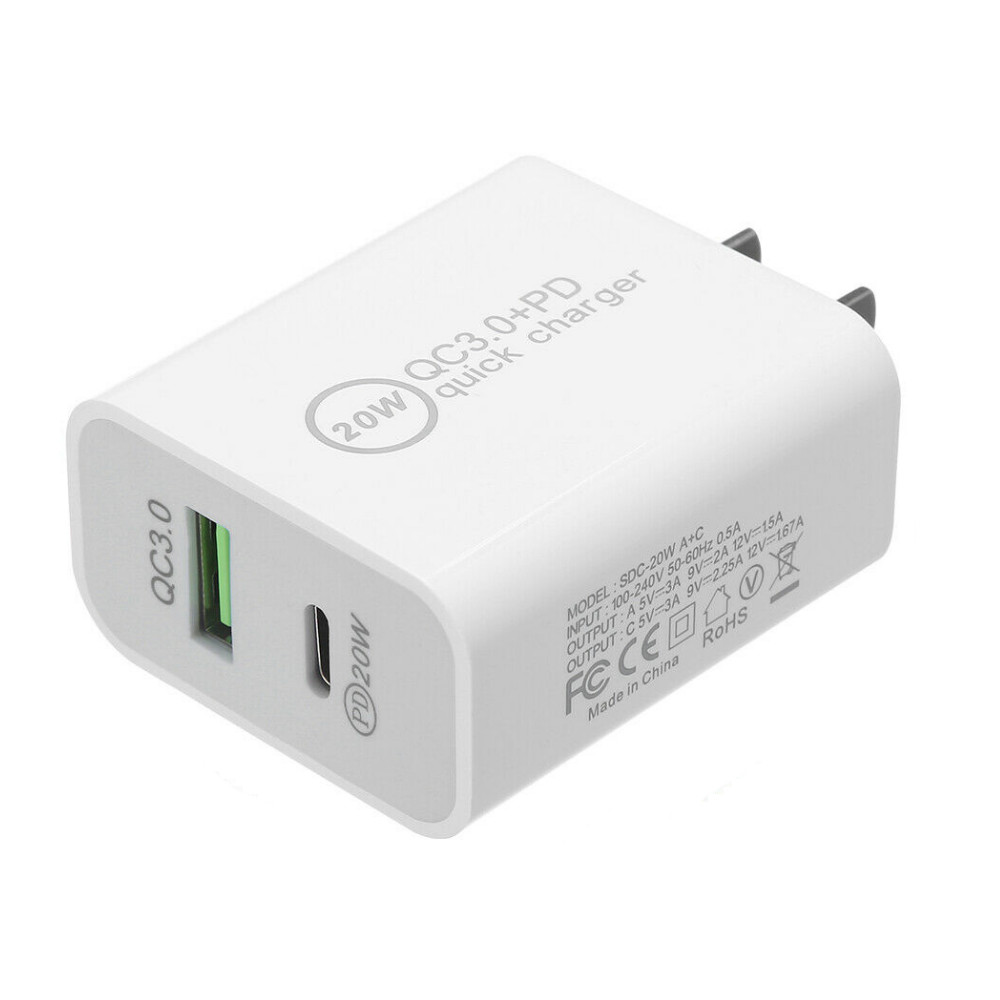 For iPhone 14 13 12 11 XR 8 7 6 20W Fast Wall Charger Block USB Adapter Cable US