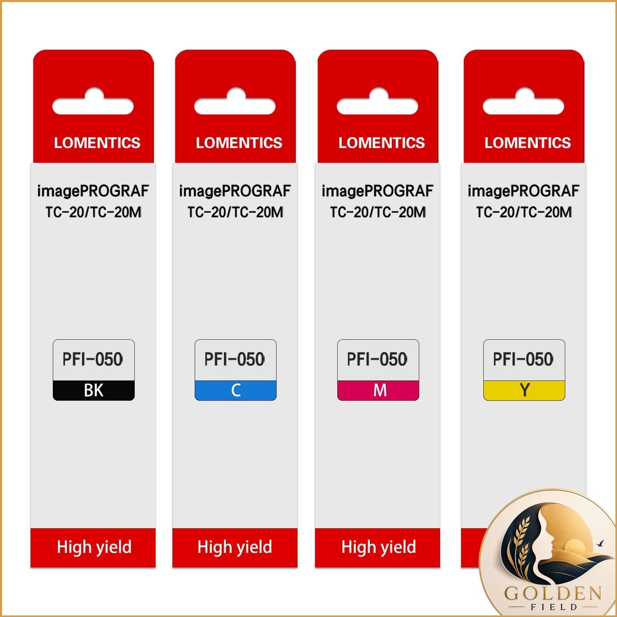 LOMENTICS PFI-050 Pigment Ink Tank 70ML (4-Pack, Black Cyan Magenta Yellow)