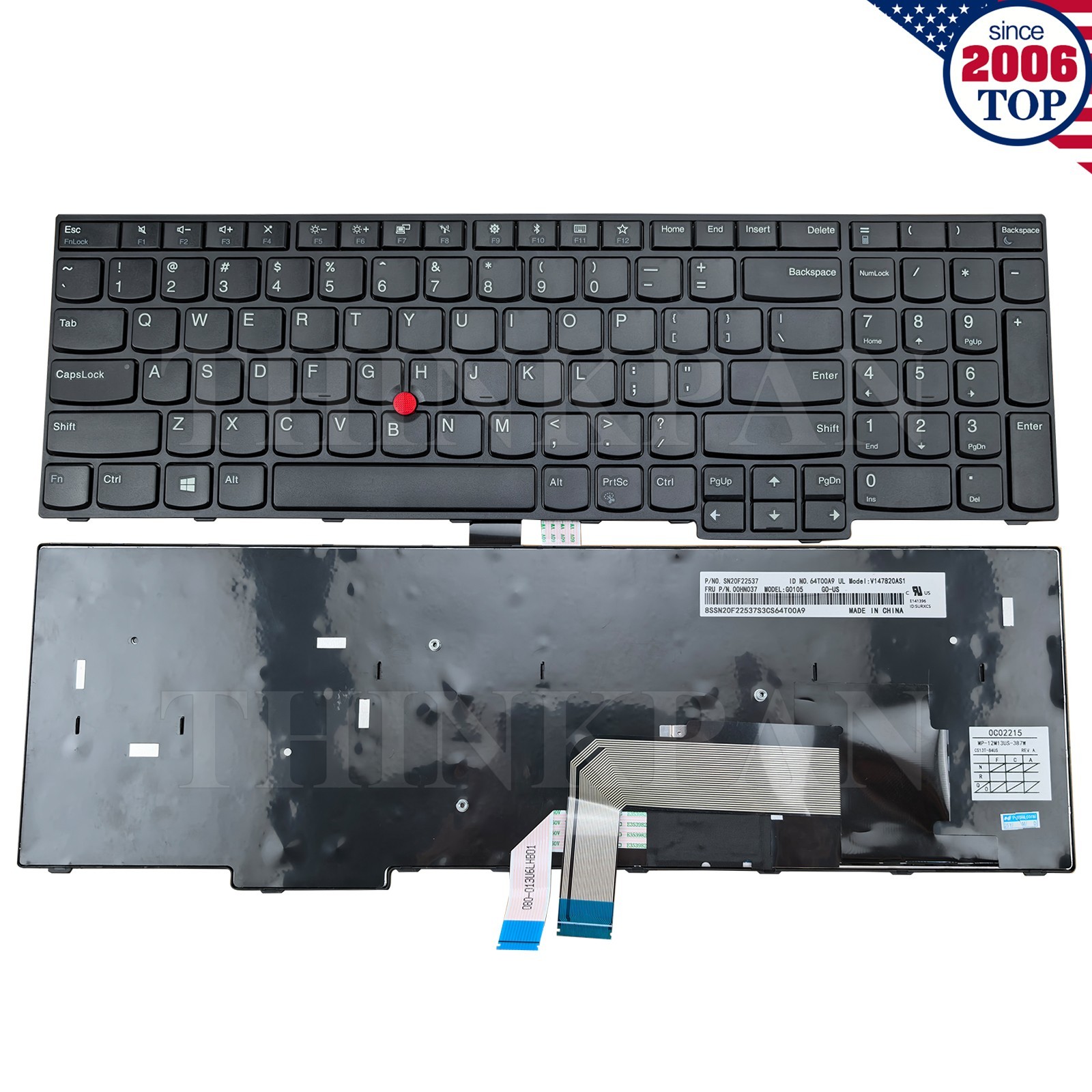 New US Keyboard for Lenovo IBM Thinkpad E575 E570 E570C 01AX160 01AX200 01AX120