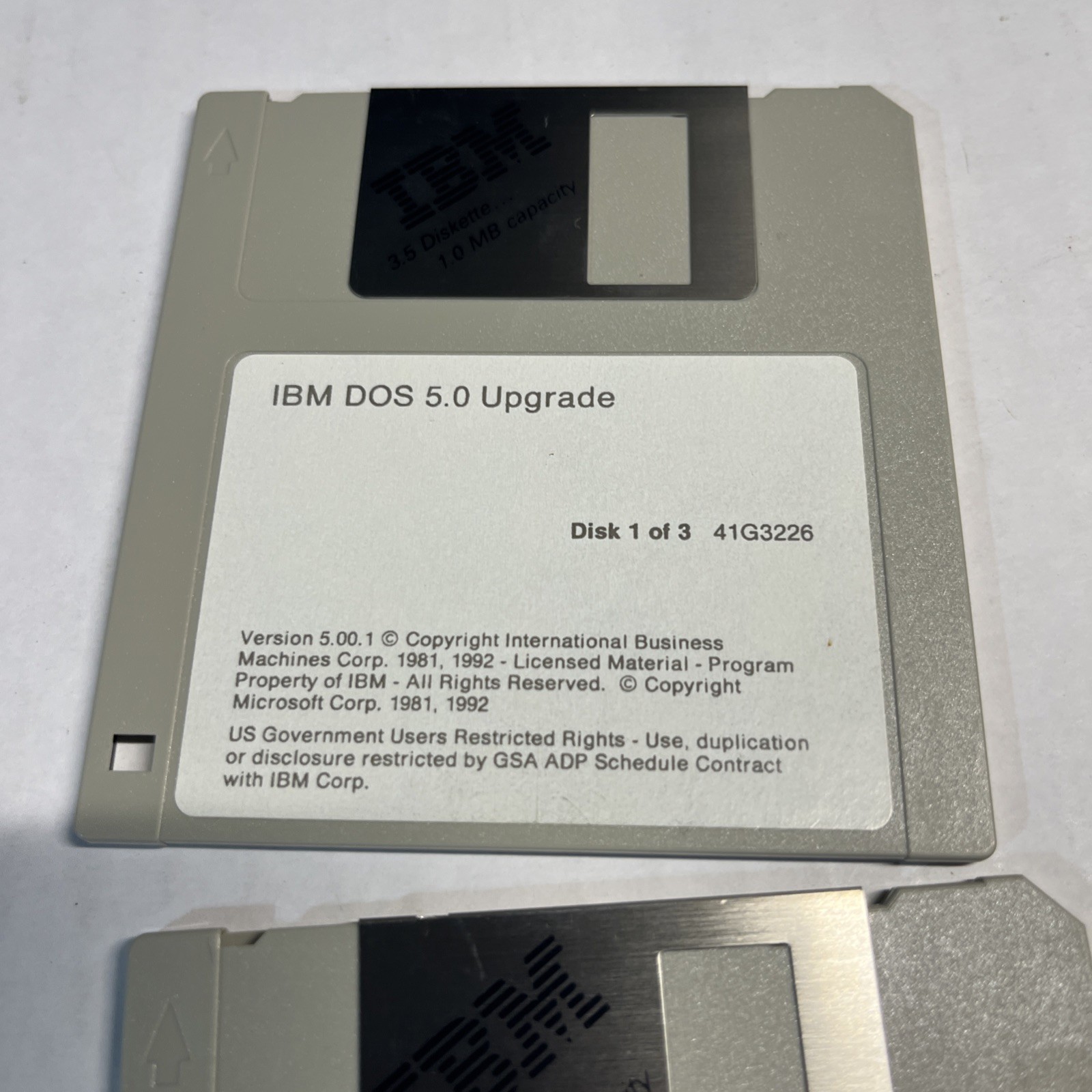 IBM DOS 5.0 Upgrade Complete 3 Disk Set 3.5” Floppy Vintage Software 1992