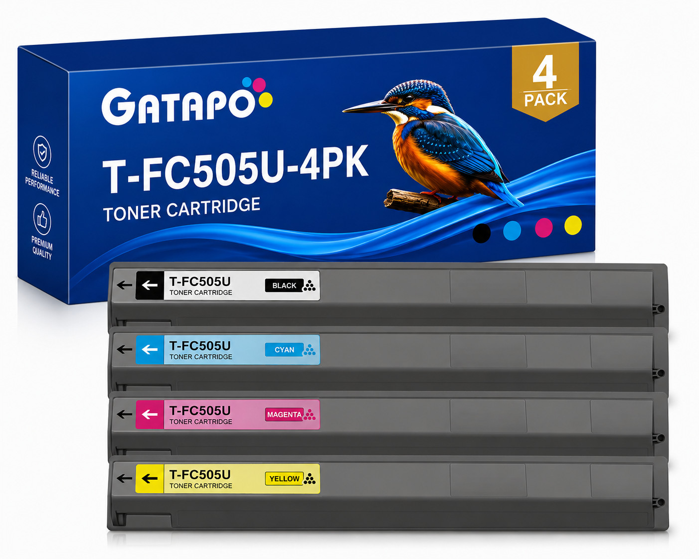4PK T-FC505U High Yield Toner Cartridge Set for e-STUDIO 2505AC 3005AC 3505AC