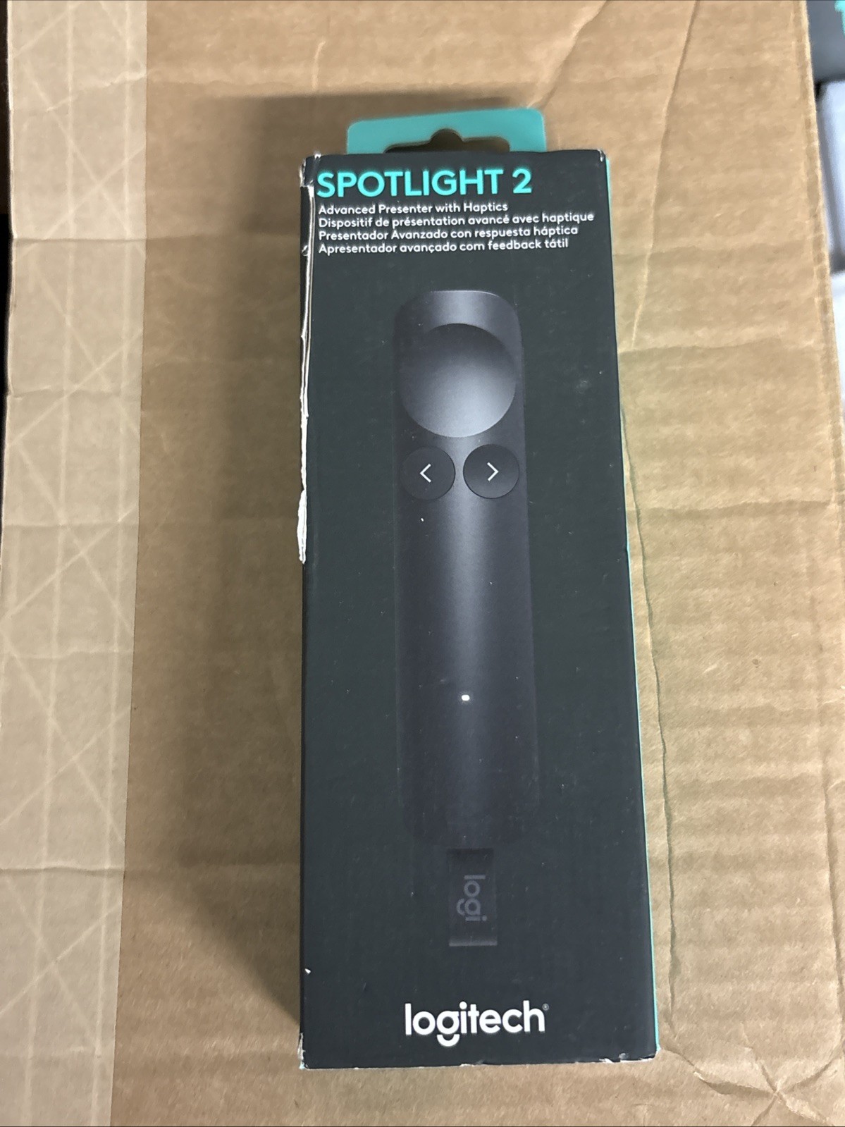 New Logitech Spotlight 2 Presentation Remote Wireless Clicker Haptics - Black