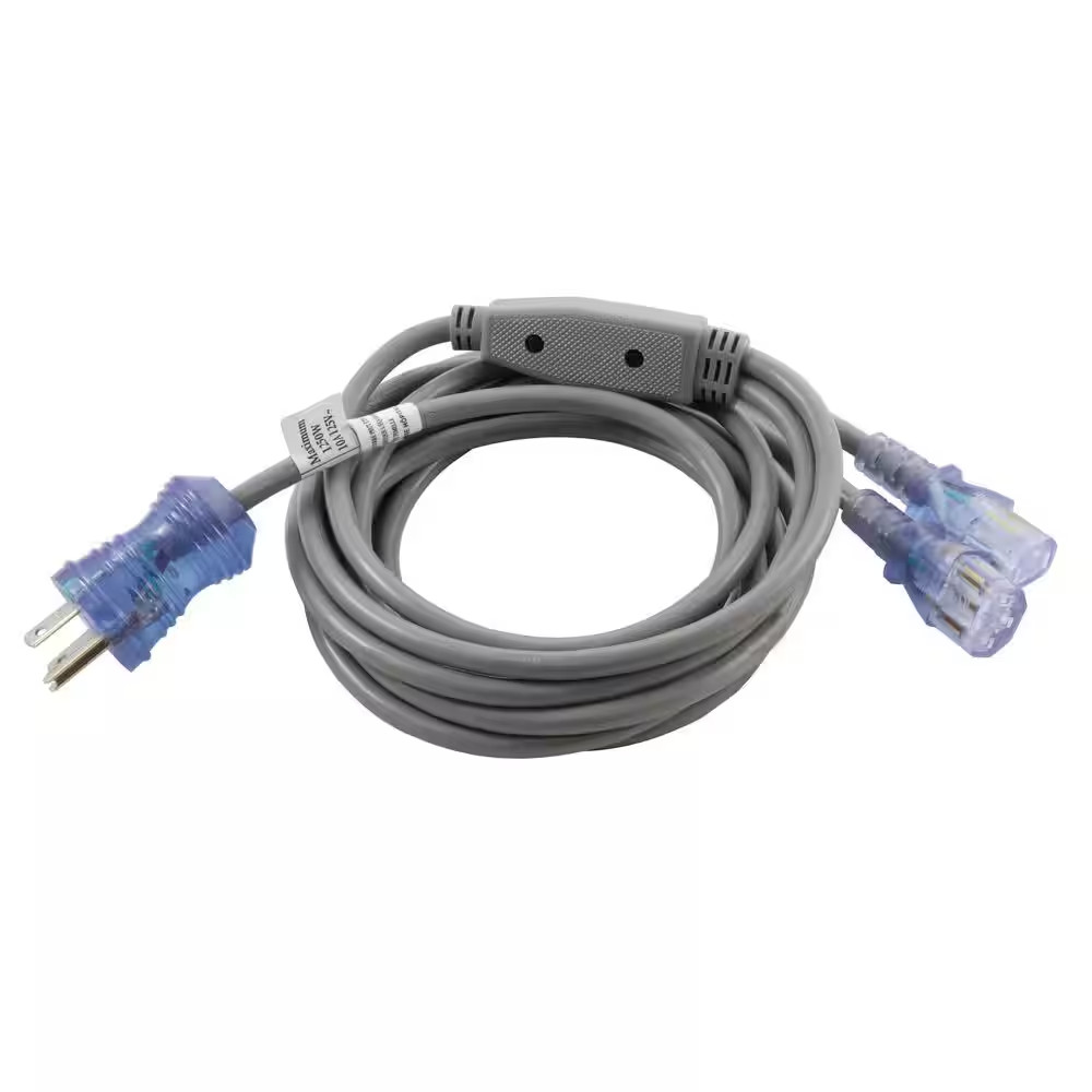10A 10FT 18 / 3 SJTW Indoor Medical Hospital Grade Y Power Cord with (2) IEC C13