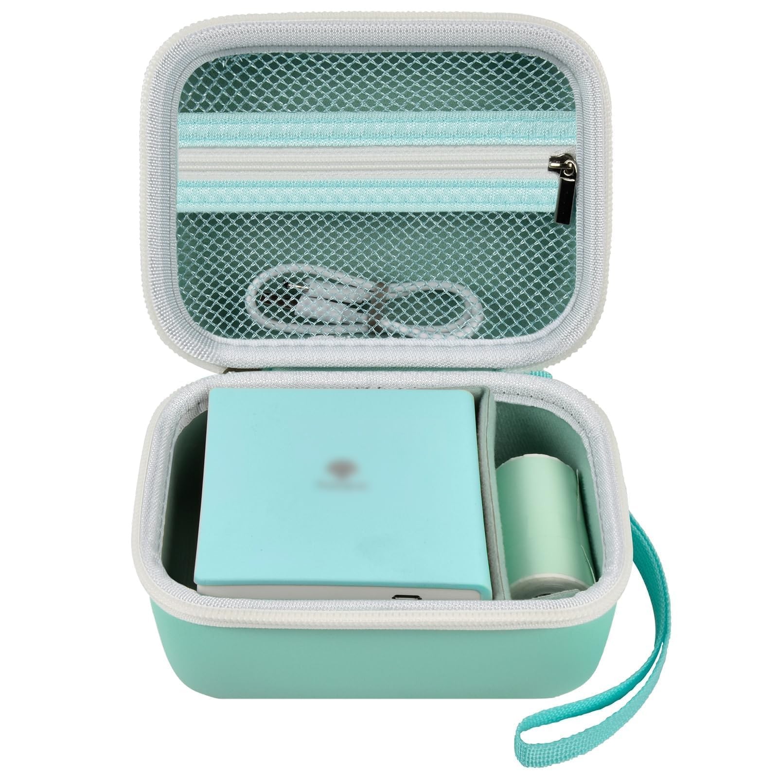 Mini Sticker Printer Case with Mesh Pocket and Detachable Hand Strap