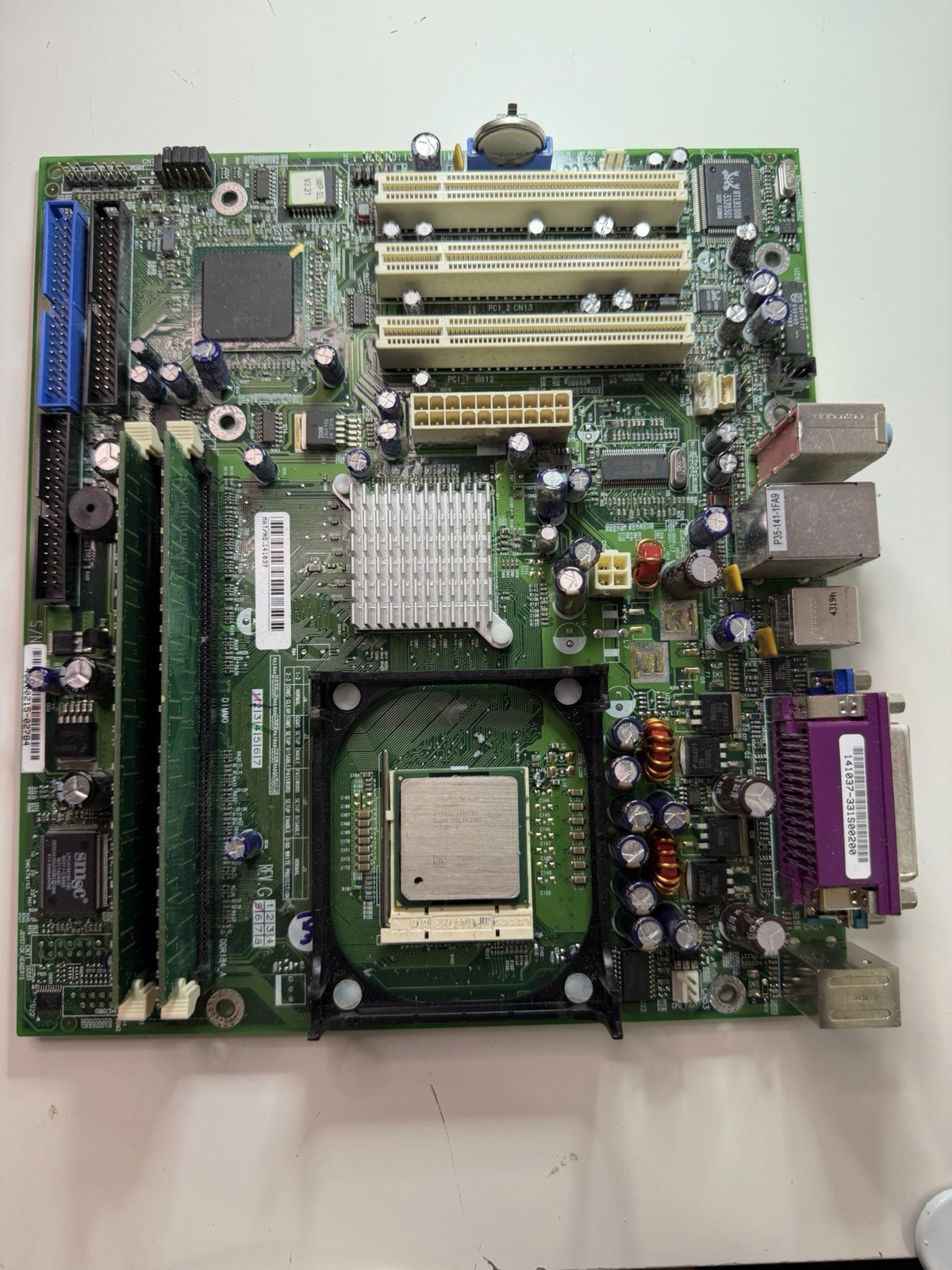 Motherboard w/ Intel Celeron 2.40GHz SL6VU + RAM – Untested AS-IS
